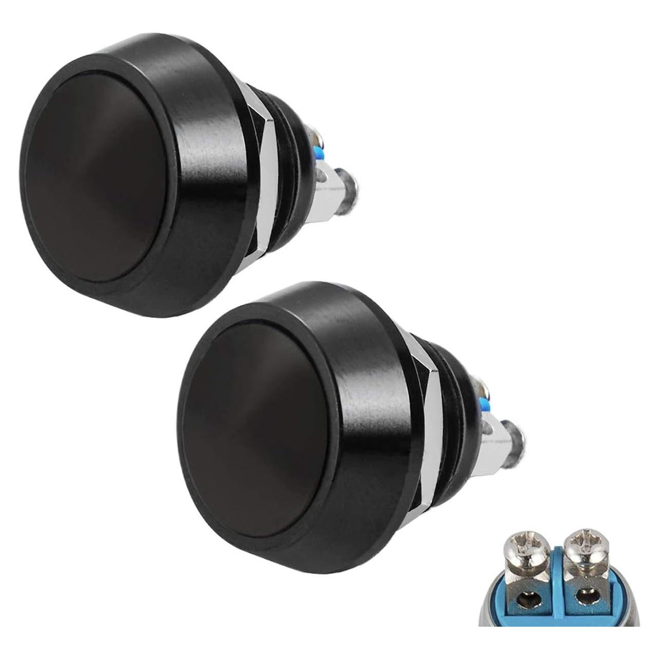 Interruptor de Botón Momentáneo Quentacy 12mm Impermeable 2Pcs