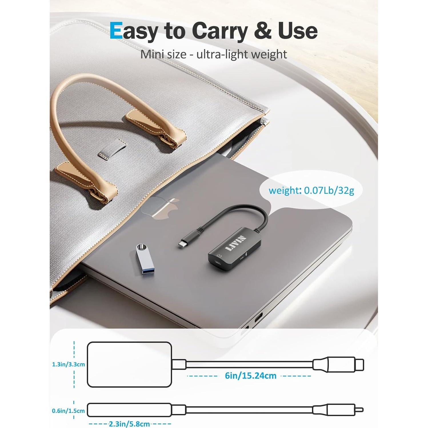 Adaptador USB C LIVIN 4K 60Hz para Gafas Inteligentes