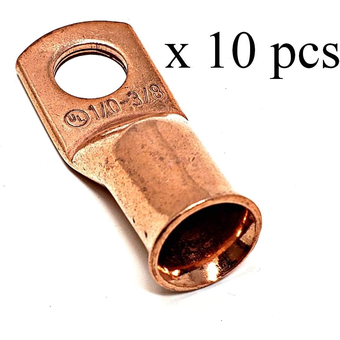10 Piezas Terminales de Anillo de Cobre WNI 1/0 Calibre 9.53 mm