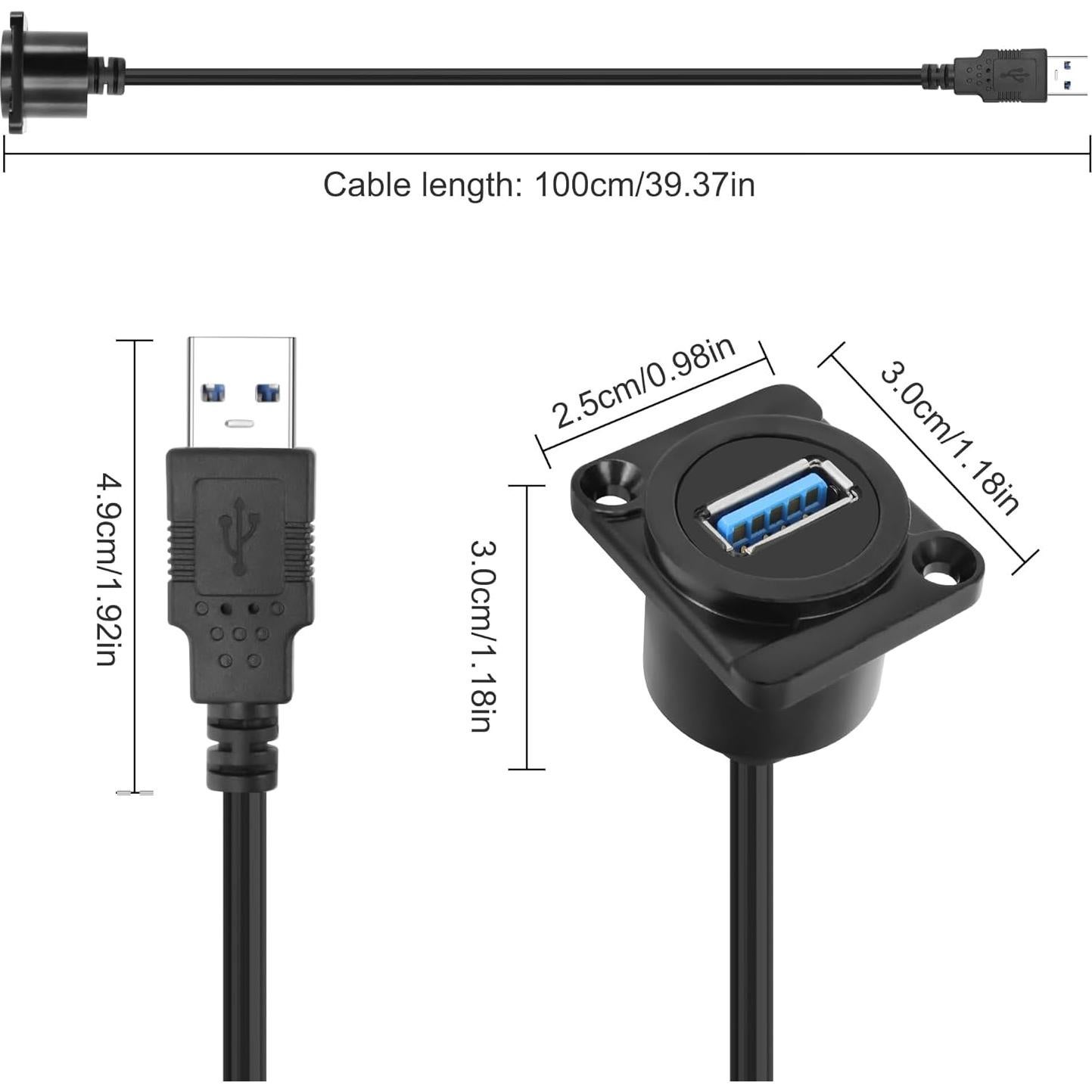 Adaptador USB 3.0 D-Type a Tipo A Hembra 1M Yingtuyou