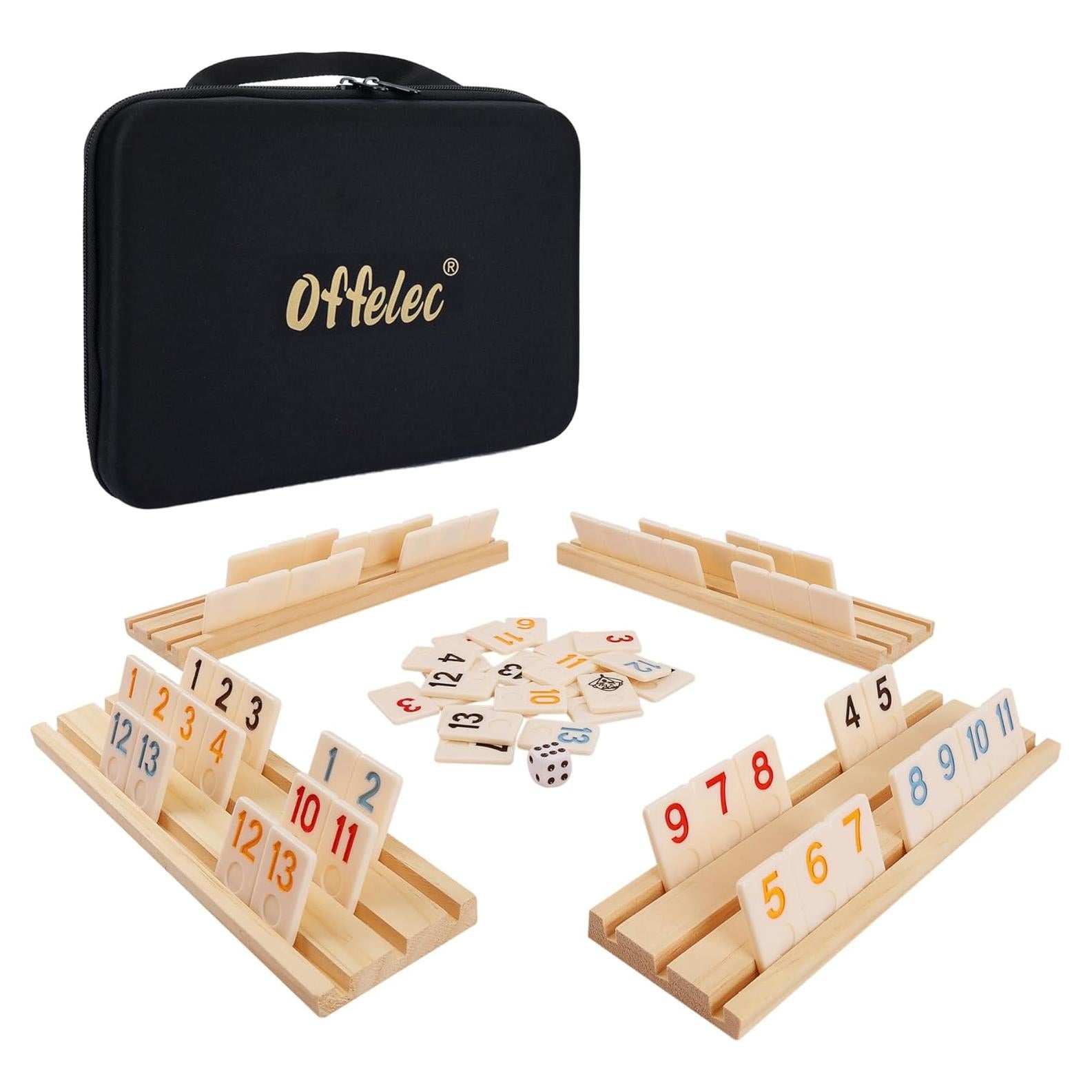 Juego de Rummy Mejorado Offelec con Fichas Grandes y Bolsa