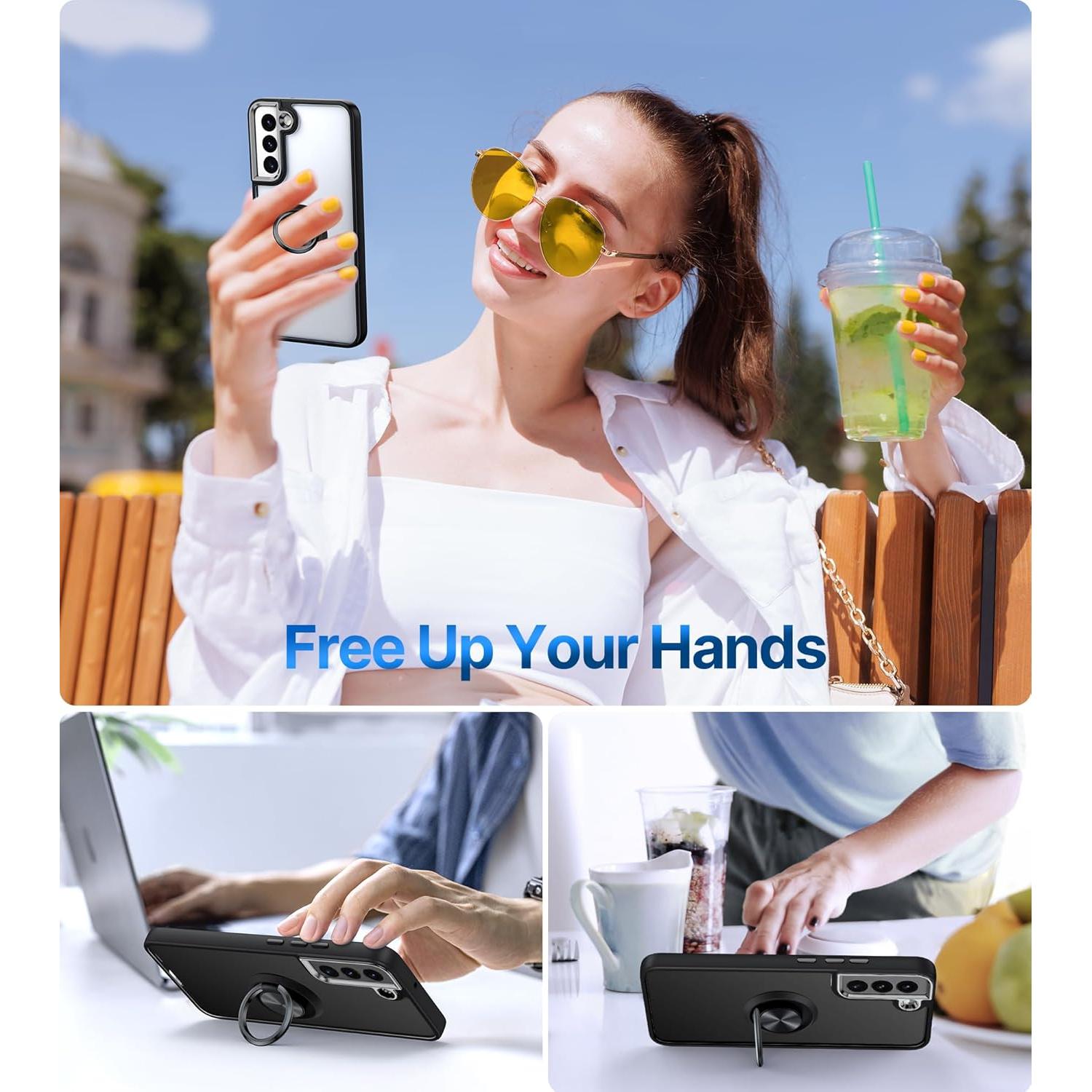 Funda Transparente Silverback para Galaxy S21 FE 5G con Soporte