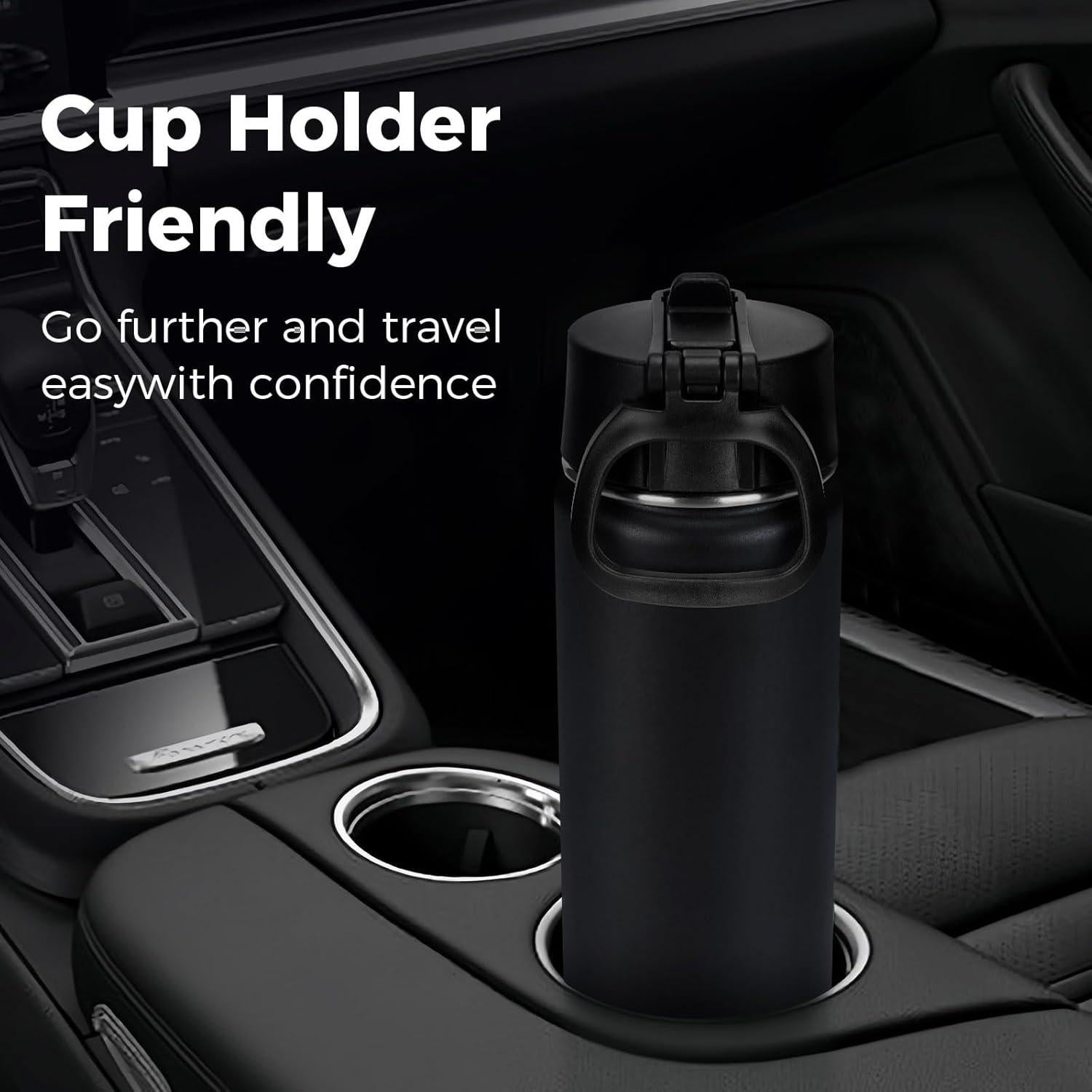 Botella de Agua Aislada Neihepal 650 ml con Tapa de Popote