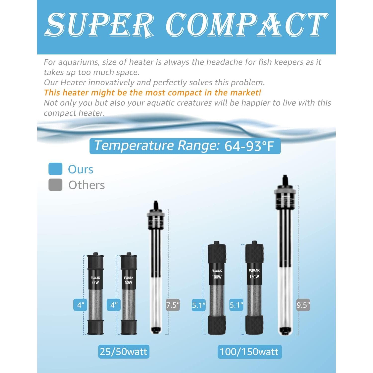Calentador de Acuario FUMAK 25W Digital 11-19 Litros