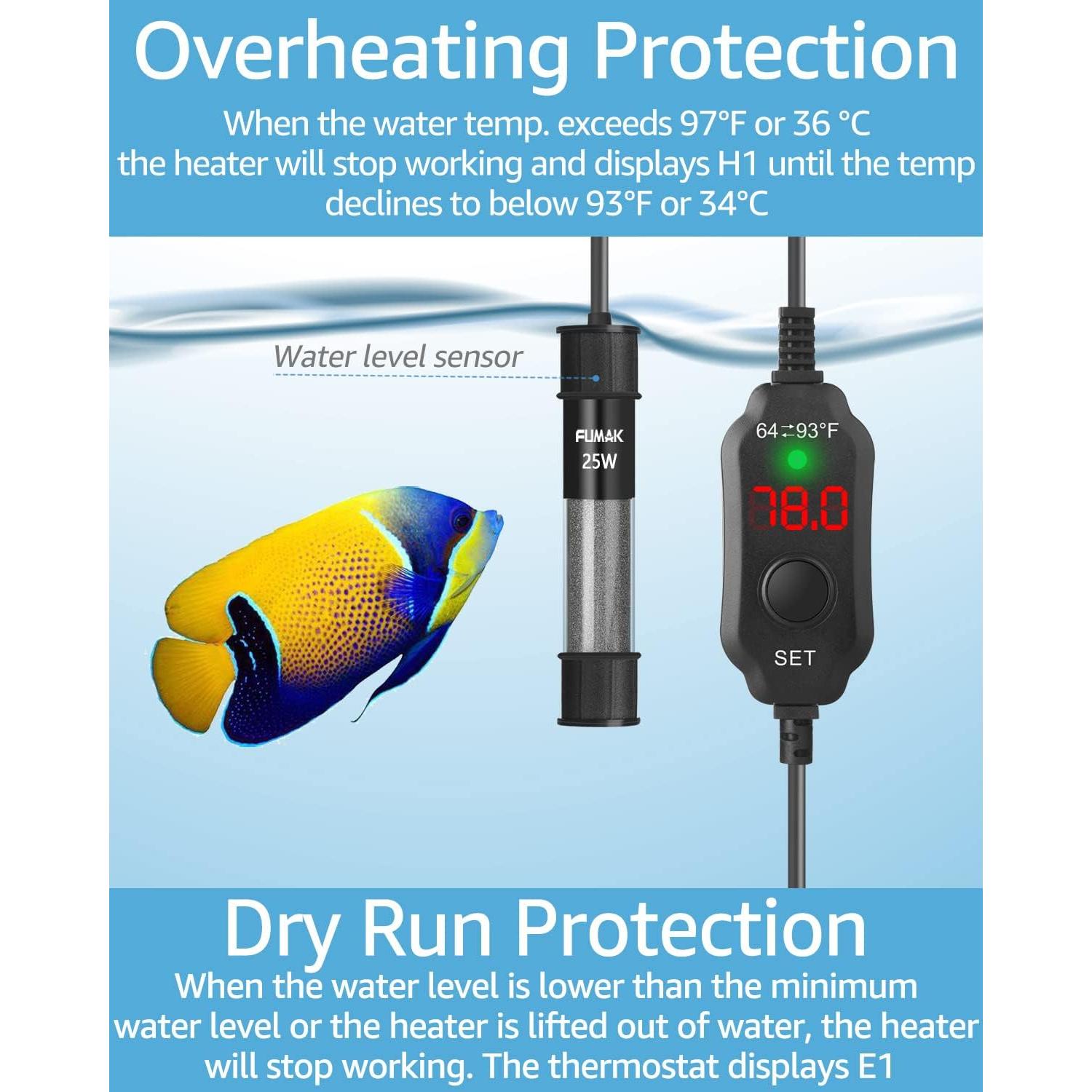 Calentador de Acuario FUMAK 25W Digital 11-19 Litros