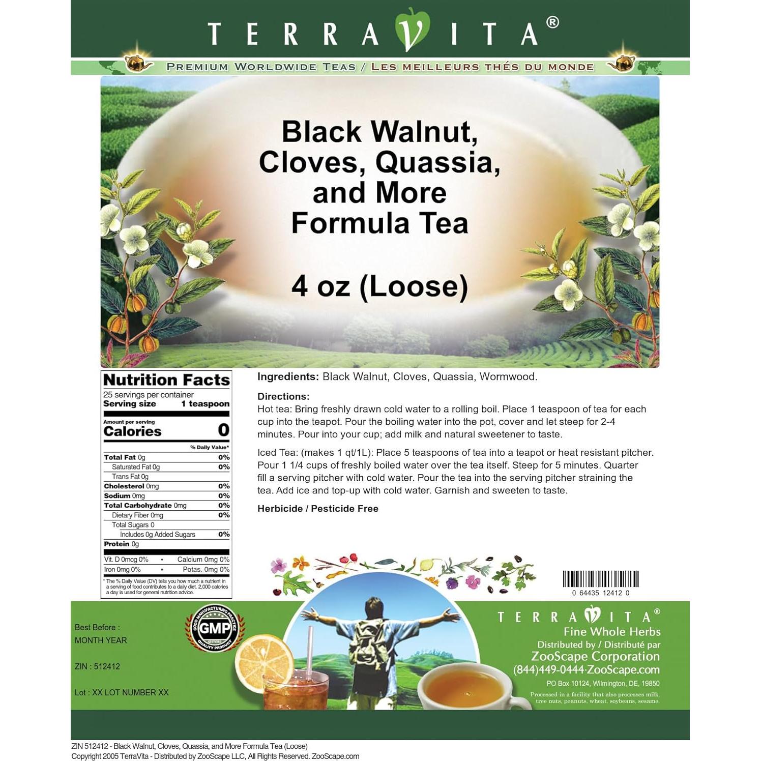 Té de Hierbas Sueltas TerraVita 113.4 g - Nogal Negro y Clavos