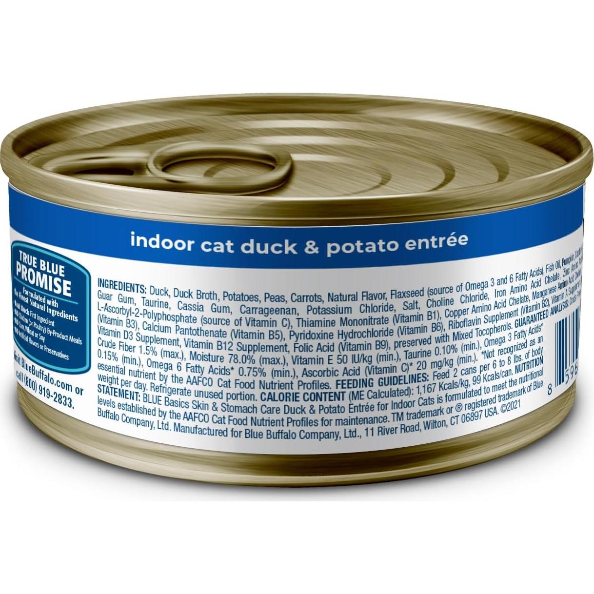 Comida Húmeda para Gatos Blue Buffalo Basics Pato 24 Latas 85g