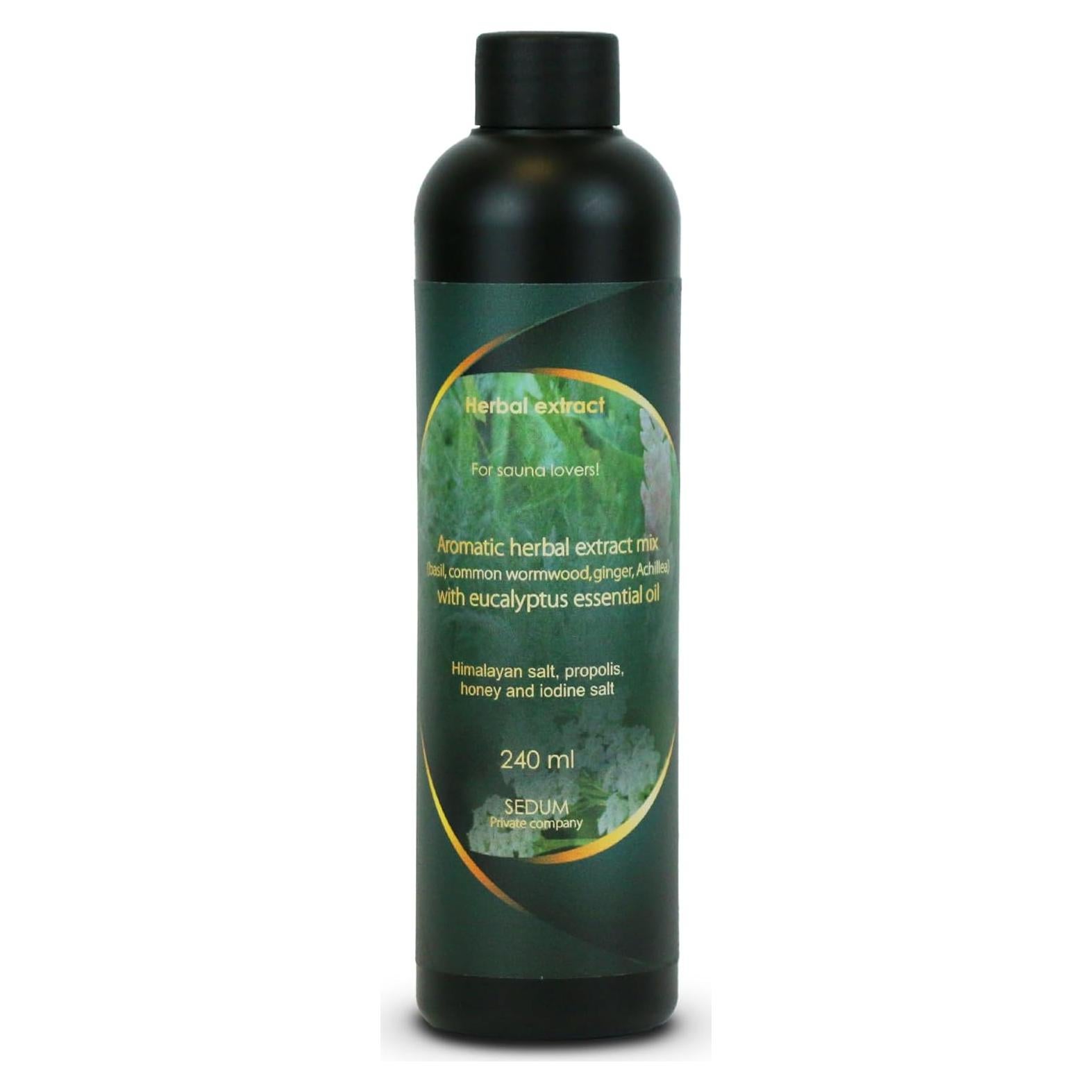 Extracto Herbal Sedum para Sauna 240ml - Albahaca, Jengibre, Eucalipto