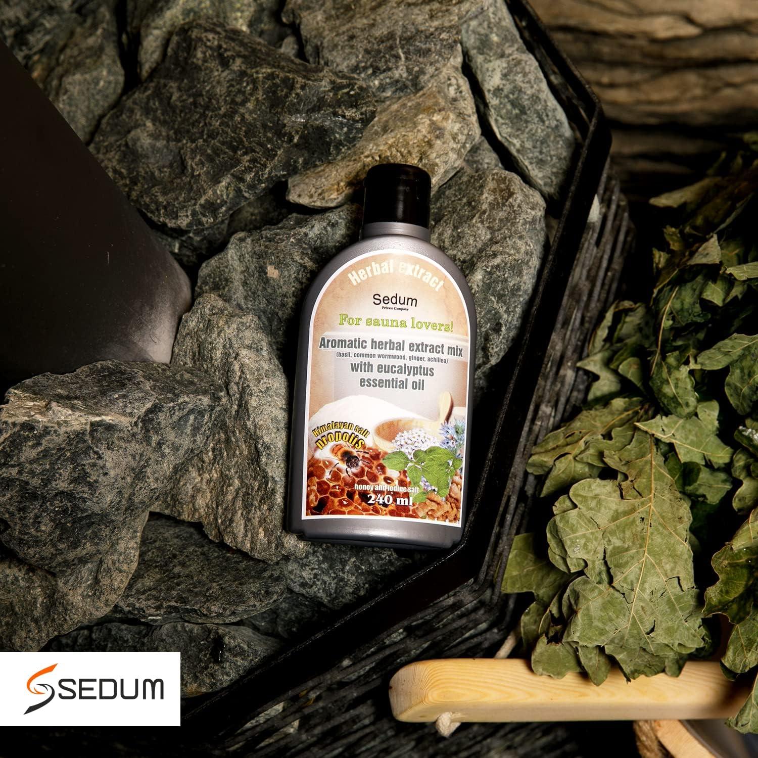 Extracto Herbal Sedum para Sauna 240ml - Albahaca, Jengibre, Eucalipto