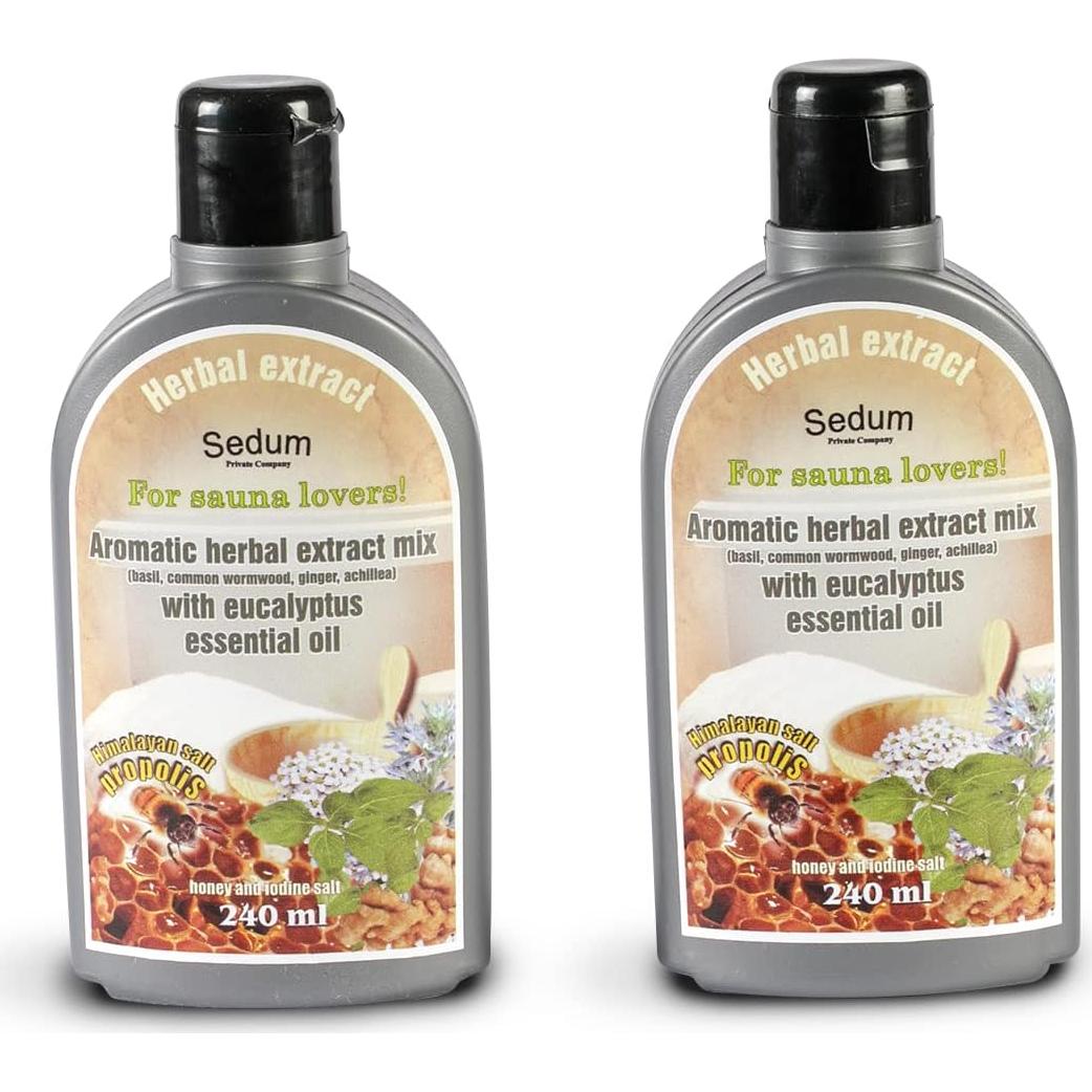 Extracto Herbal Sedum para Sauna 240ml - Albahaca, Jengibre, Eucalipto