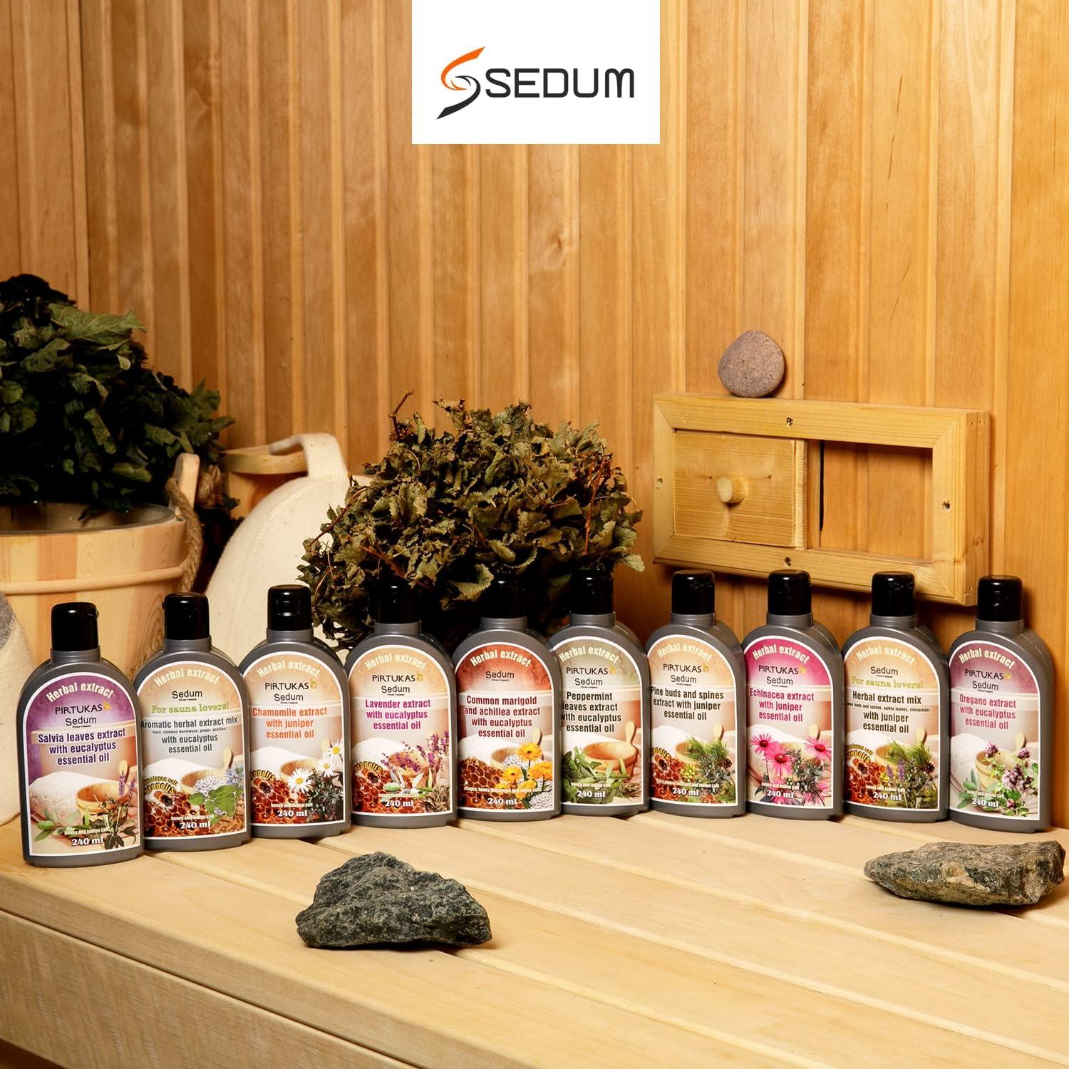 Extracto Herbal Sedum para Sauna 240ml - Albahaca, Jengibre, Eucalipto