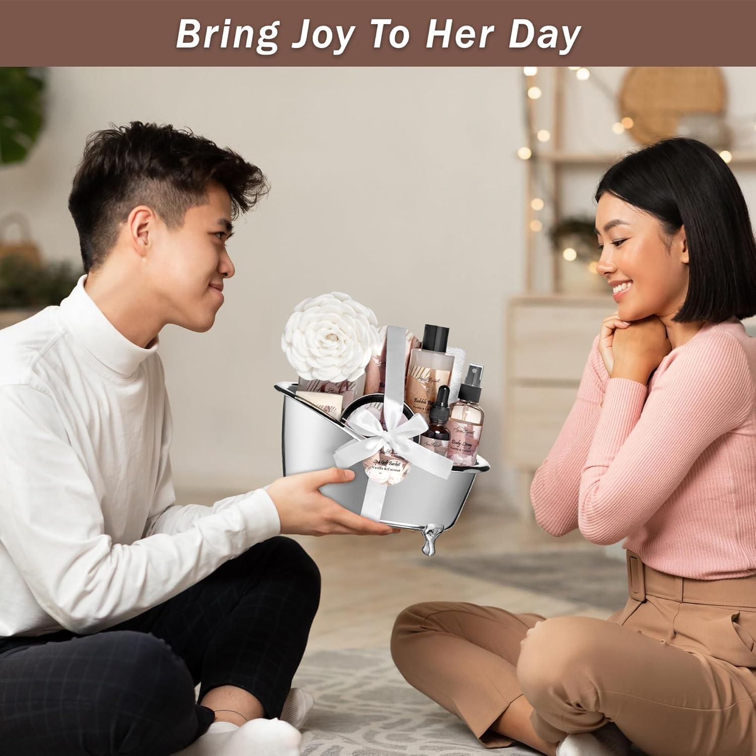 Cesta de Regalo Spa Aqua Elegante 10 Piezas Coco Vainilla