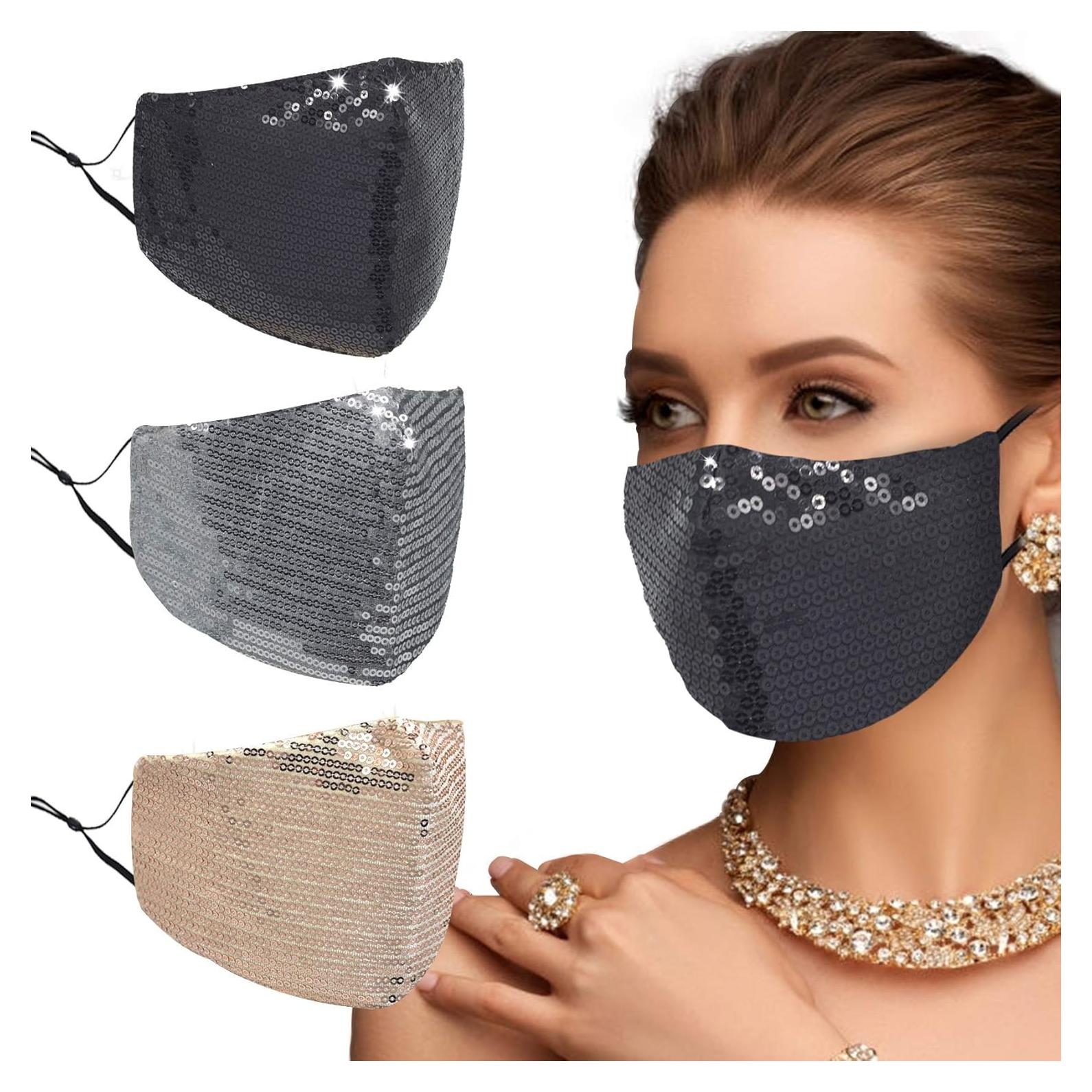 Máscara de Cristal Brillante UOUDIO para Mujeres - Reutilizable