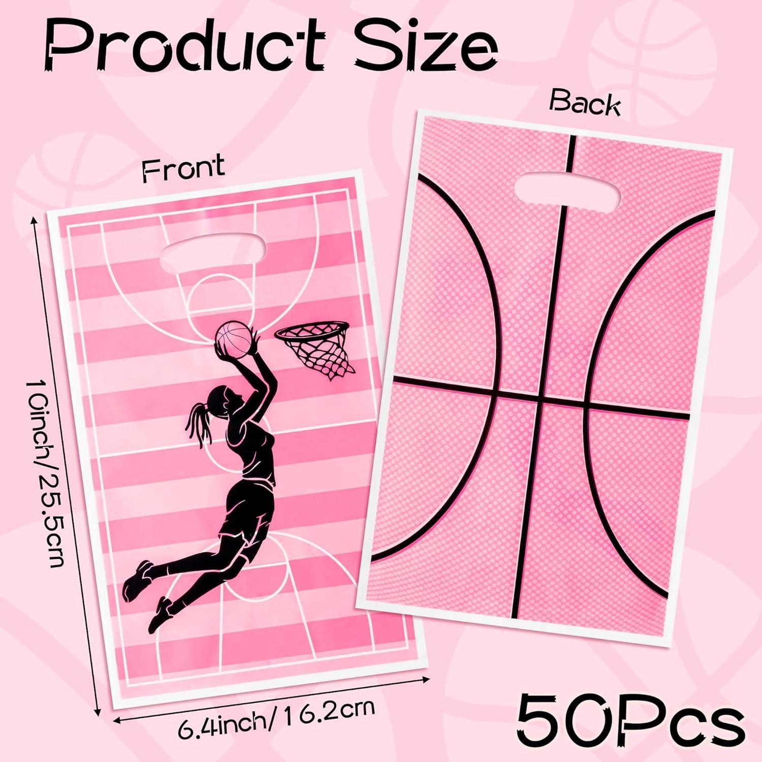 Bolsas de Favor de Fiesta Baloncesto Rosa - 50 Piezas