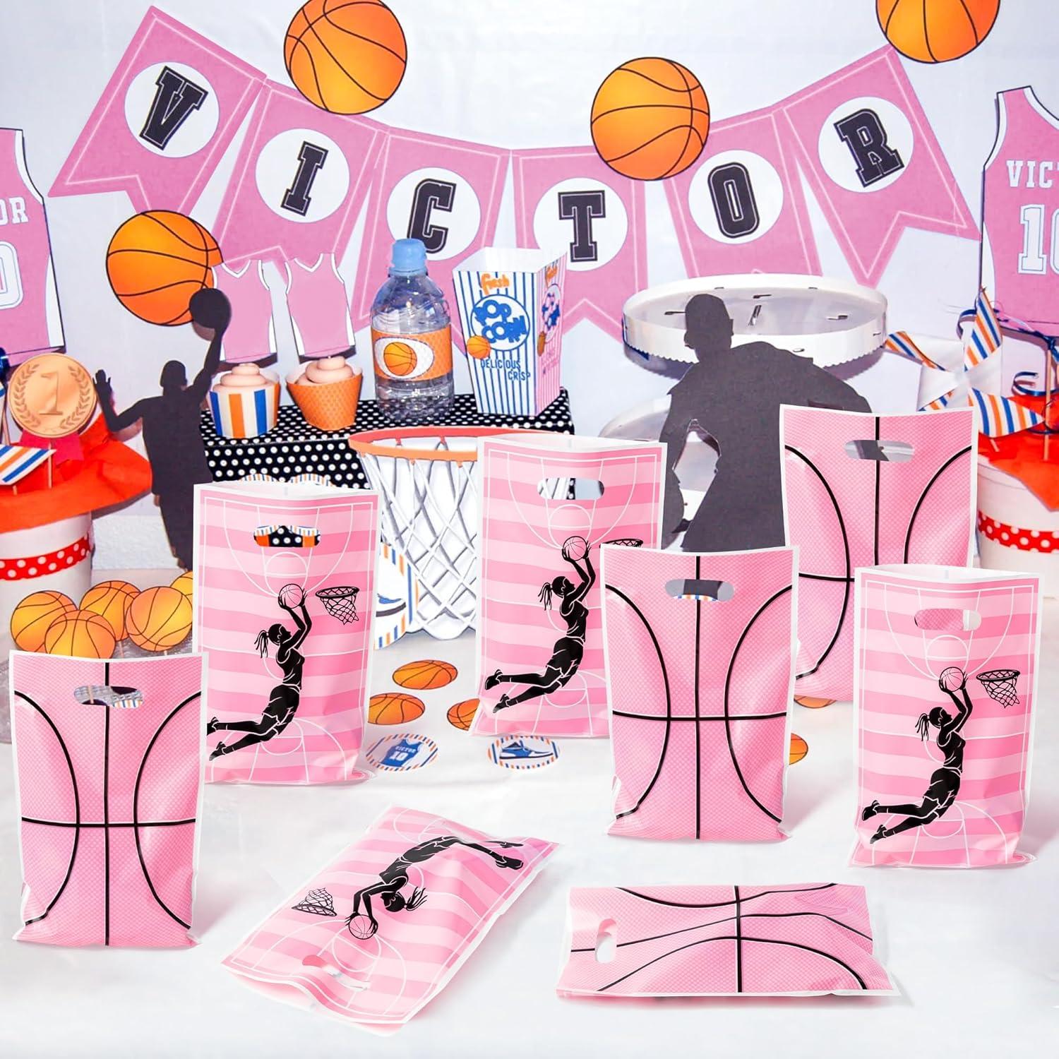 Bolsas de Favor de Fiesta Baloncesto Rosa - 50 Piezas