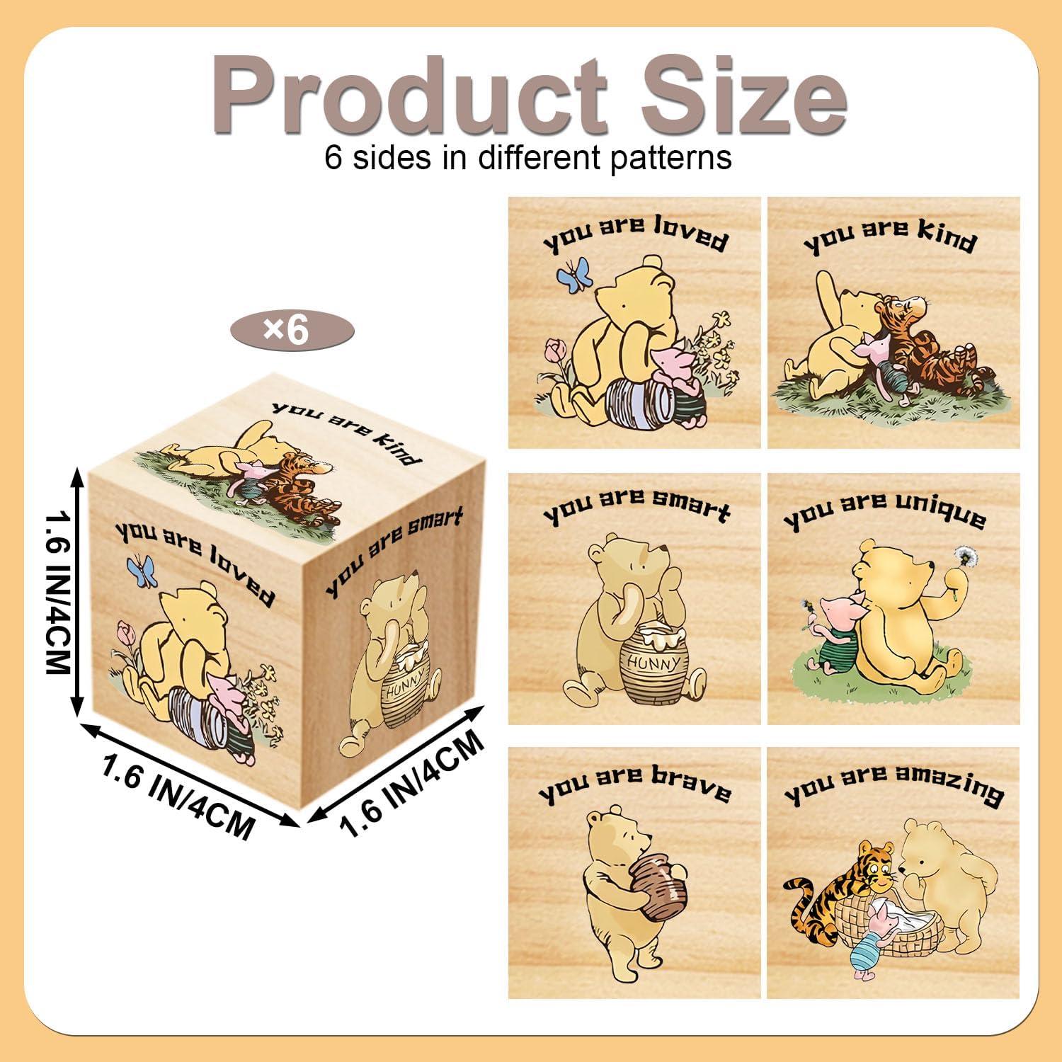 6 Bloques Decorativos de Madera Winnie the Pooh - Tillfuru