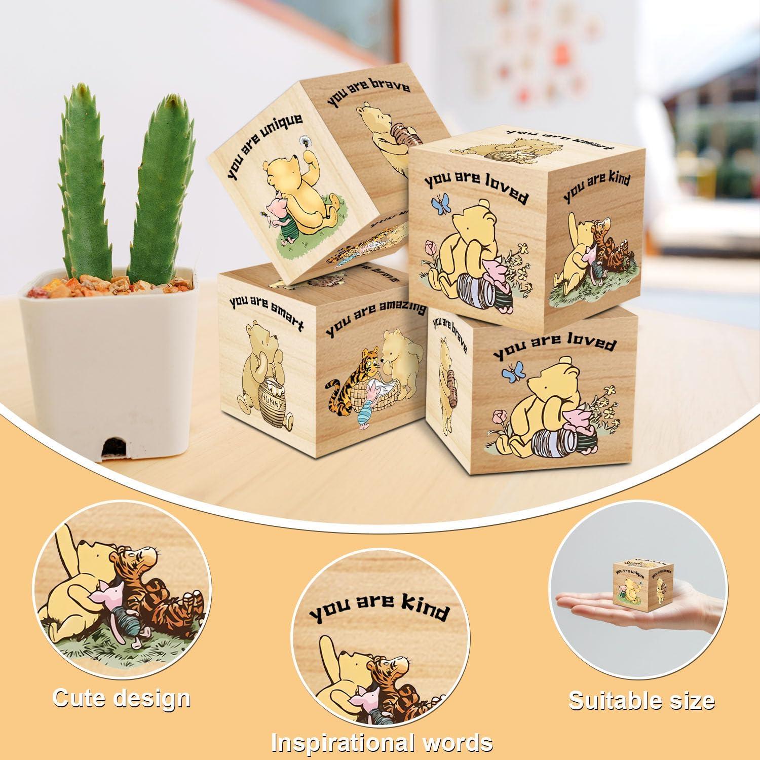 6 Bloques Decorativos de Madera Winnie the Pooh - Tillfuru
