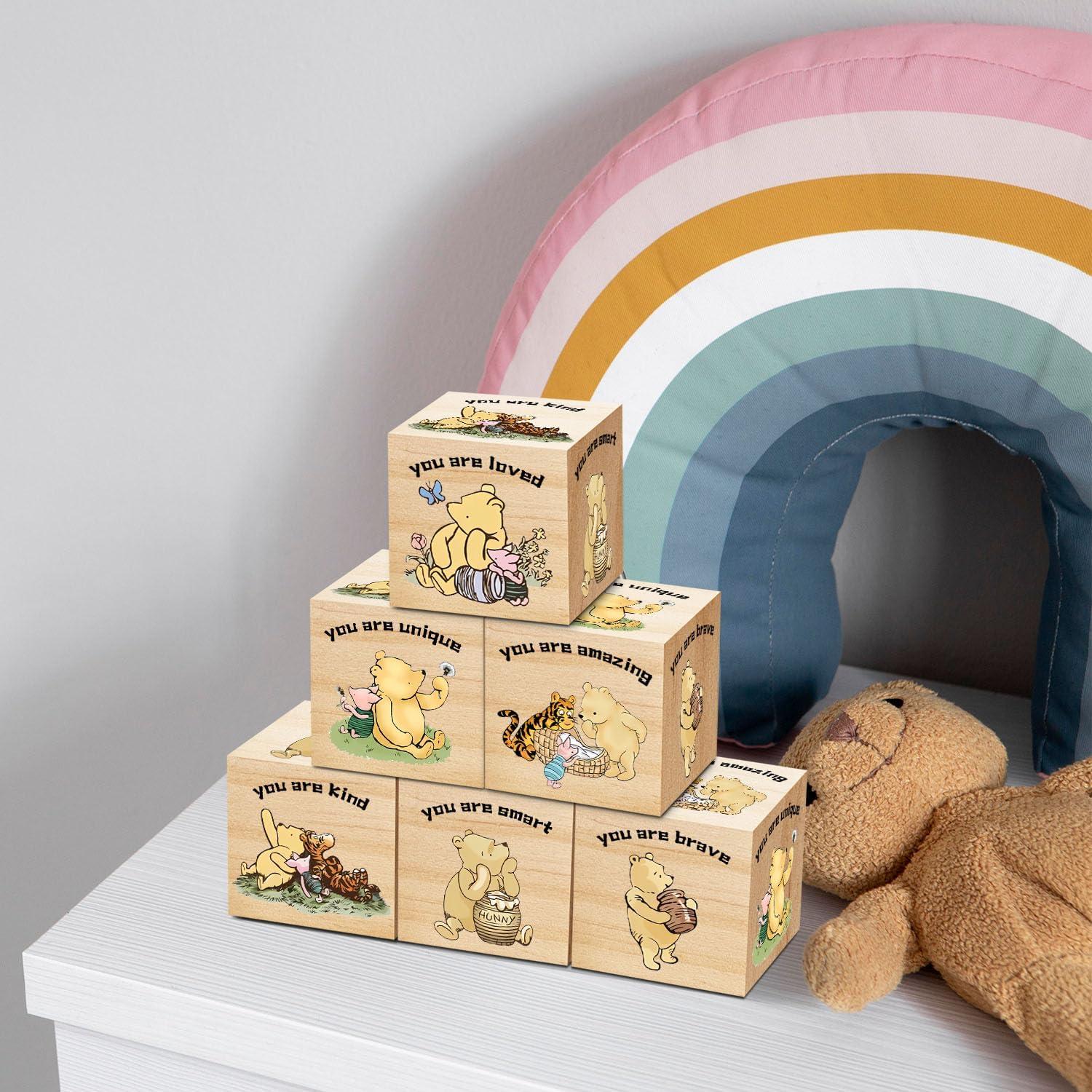 6 Bloques Decorativos de Madera Winnie the Pooh - Tillfuru