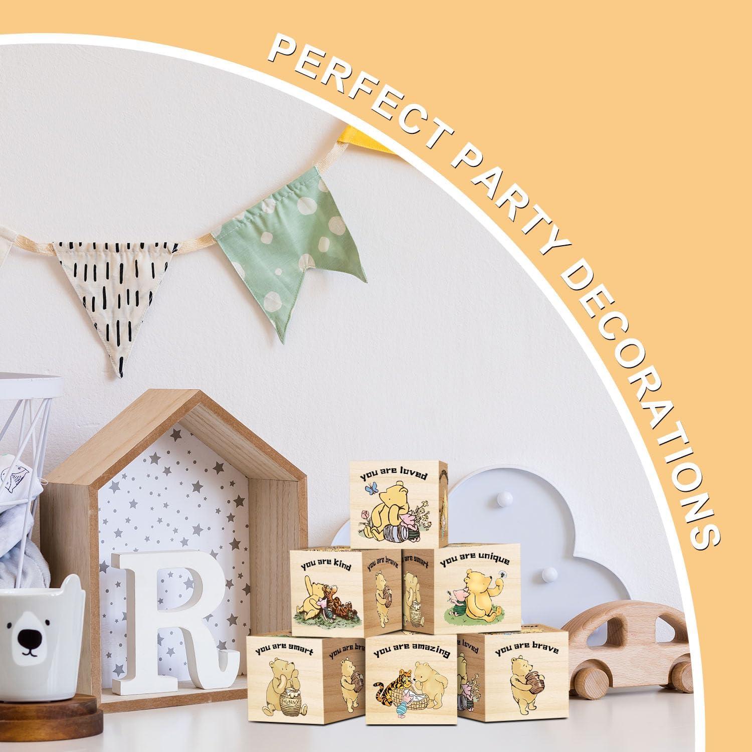 6 Bloques Decorativos de Madera Winnie the Pooh - Tillfuru