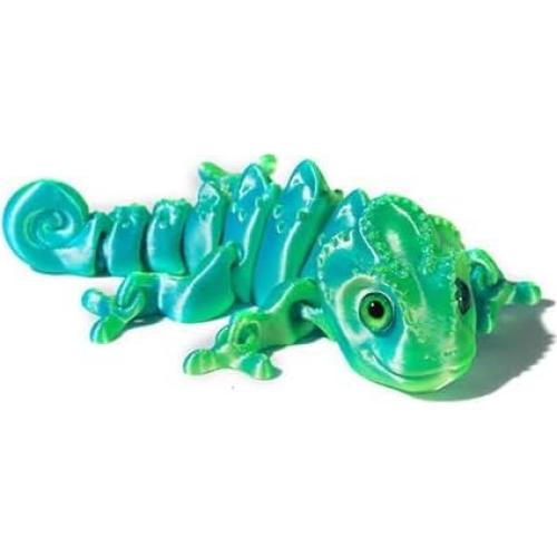 4 Piezas Camaleón Impreso en 3D Jorkei, Juguetes Antiestrés