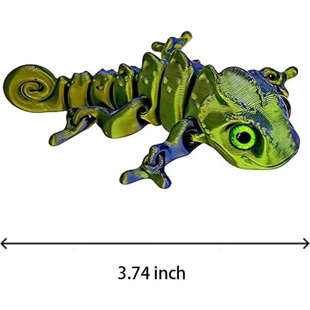 4 Piezas Camaleón Impreso en 3D Jorkei, Juguetes Antiestrés