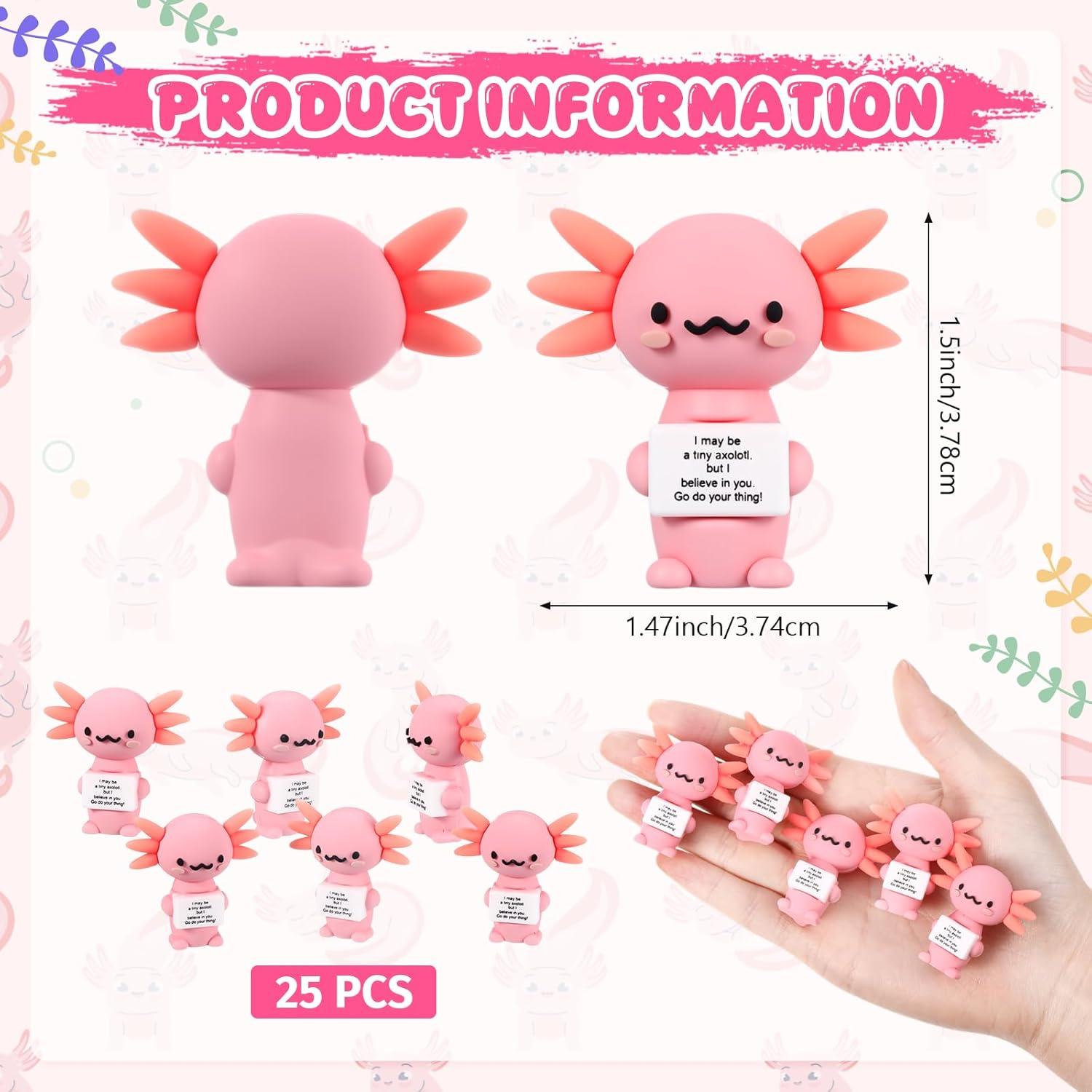 25 Mini Juguetes de Hule Axolote Gejoy - Regalos Motivacionales