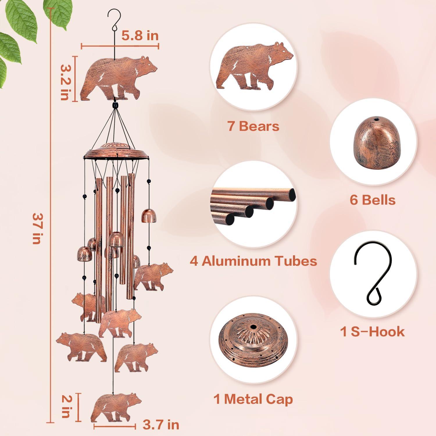 Campana de Viento de Oso EZTZEN para Jardín y Patio