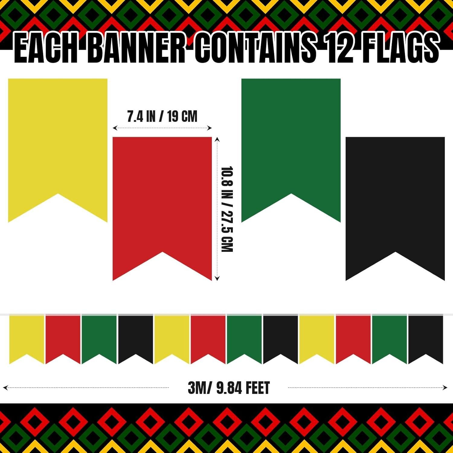 Banderines de Juneteenth Hestya 5 Pcs 19x27.5 cm Multicolor