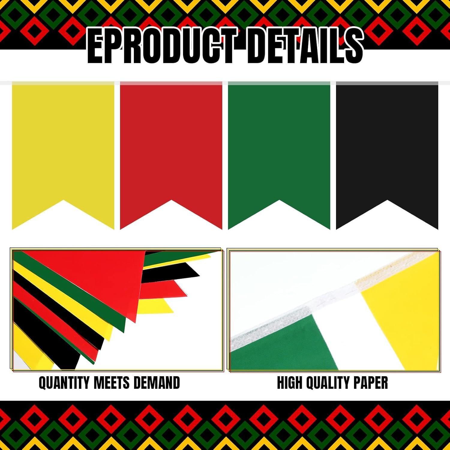 Banderines de Juneteenth Hestya 5 Pcs 19x27.5 cm Multicolor