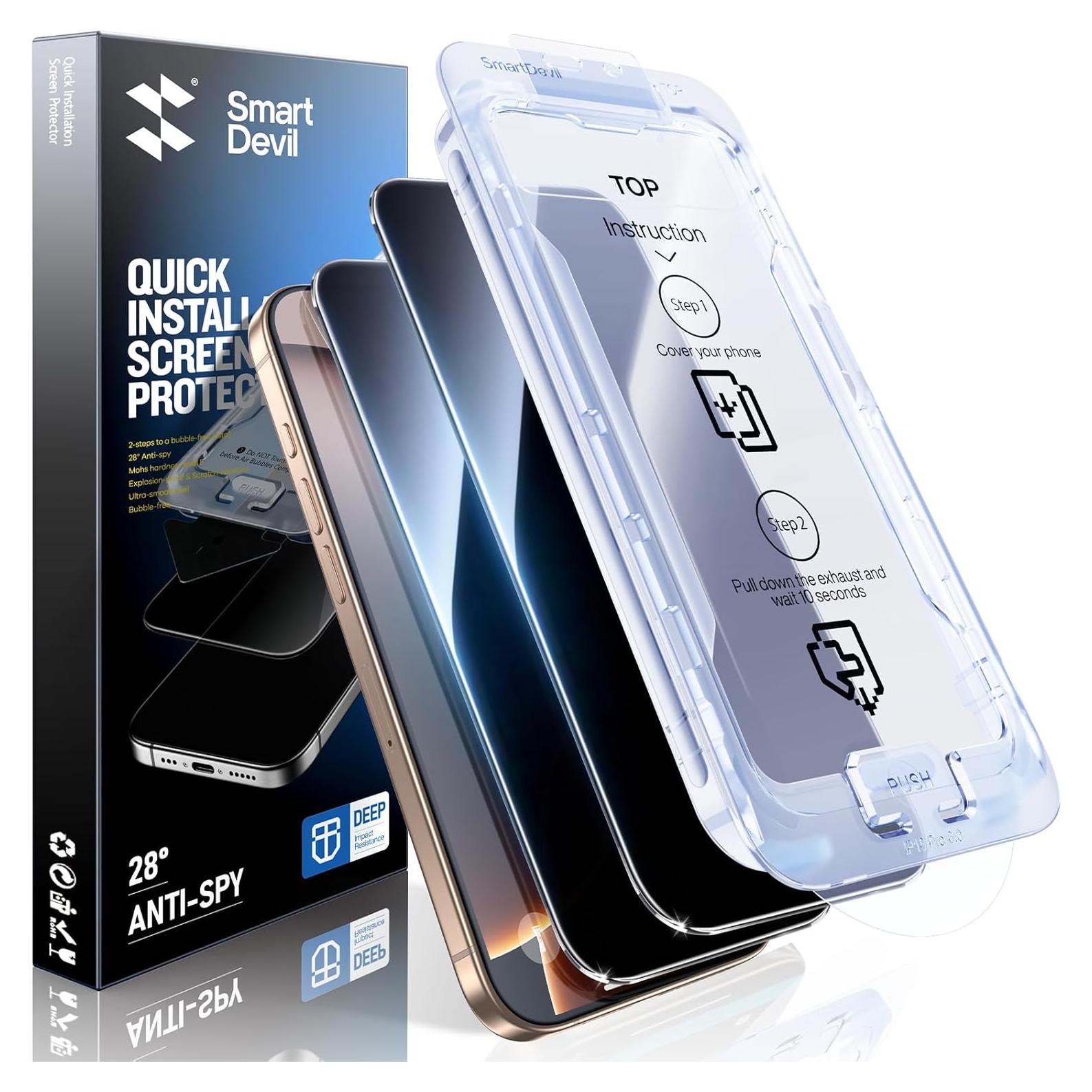 Protector de Pantalla Privado SmartDevil para iPhone 16 Pro 2Pack