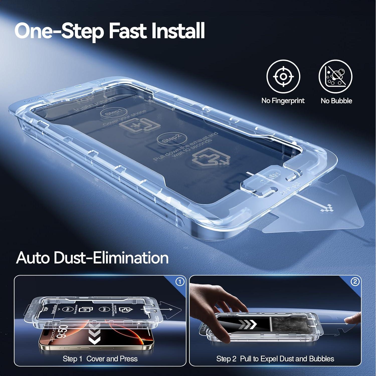 Protector de Pantalla Privado SmartDevil para iPhone 16 Pro 2Pack