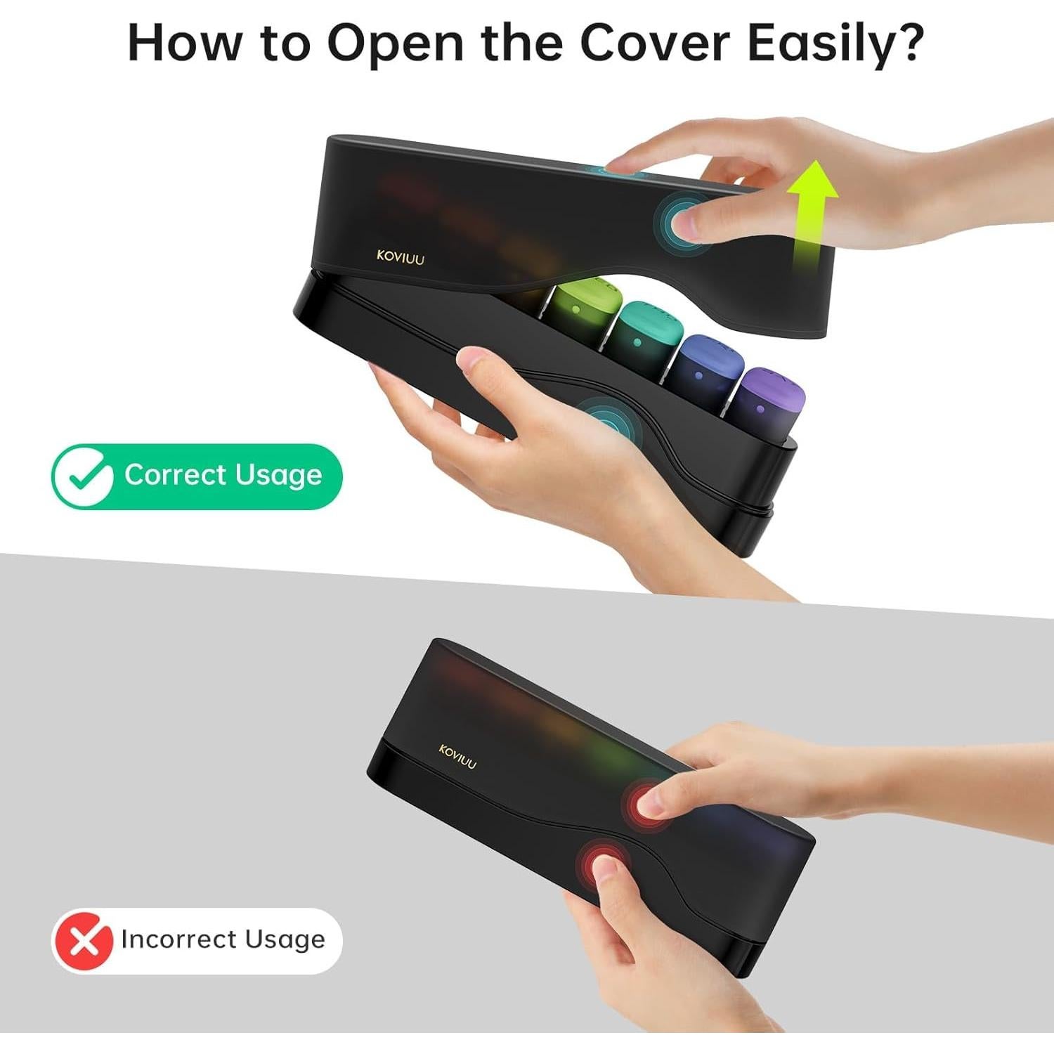 Organizador Semanal de Pastillas KOVIUU Negro 7 Días 1 Vez al Día