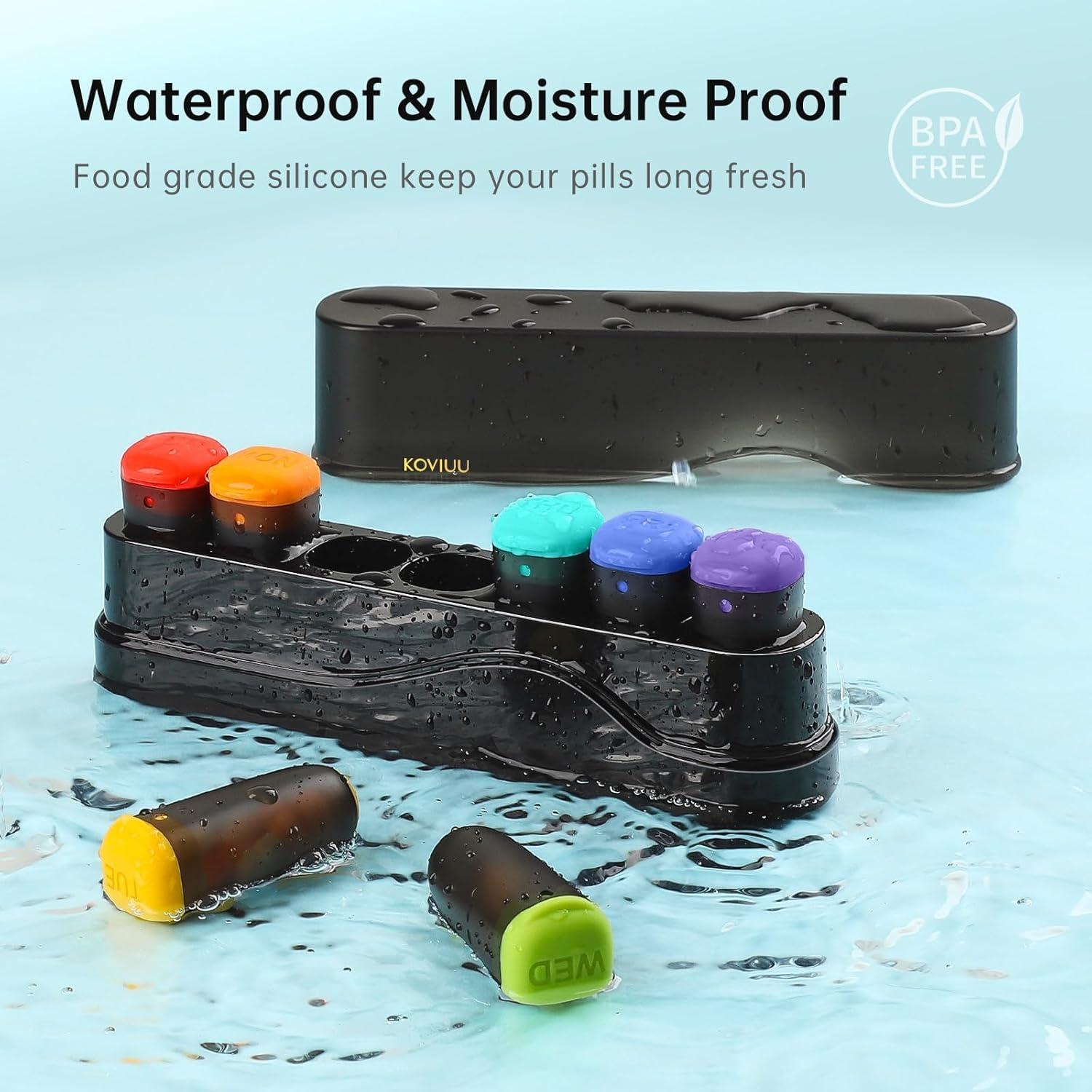 Organizador Semanal de Pastillas KOVIUU Negro 7 Días 1 Vez al Día