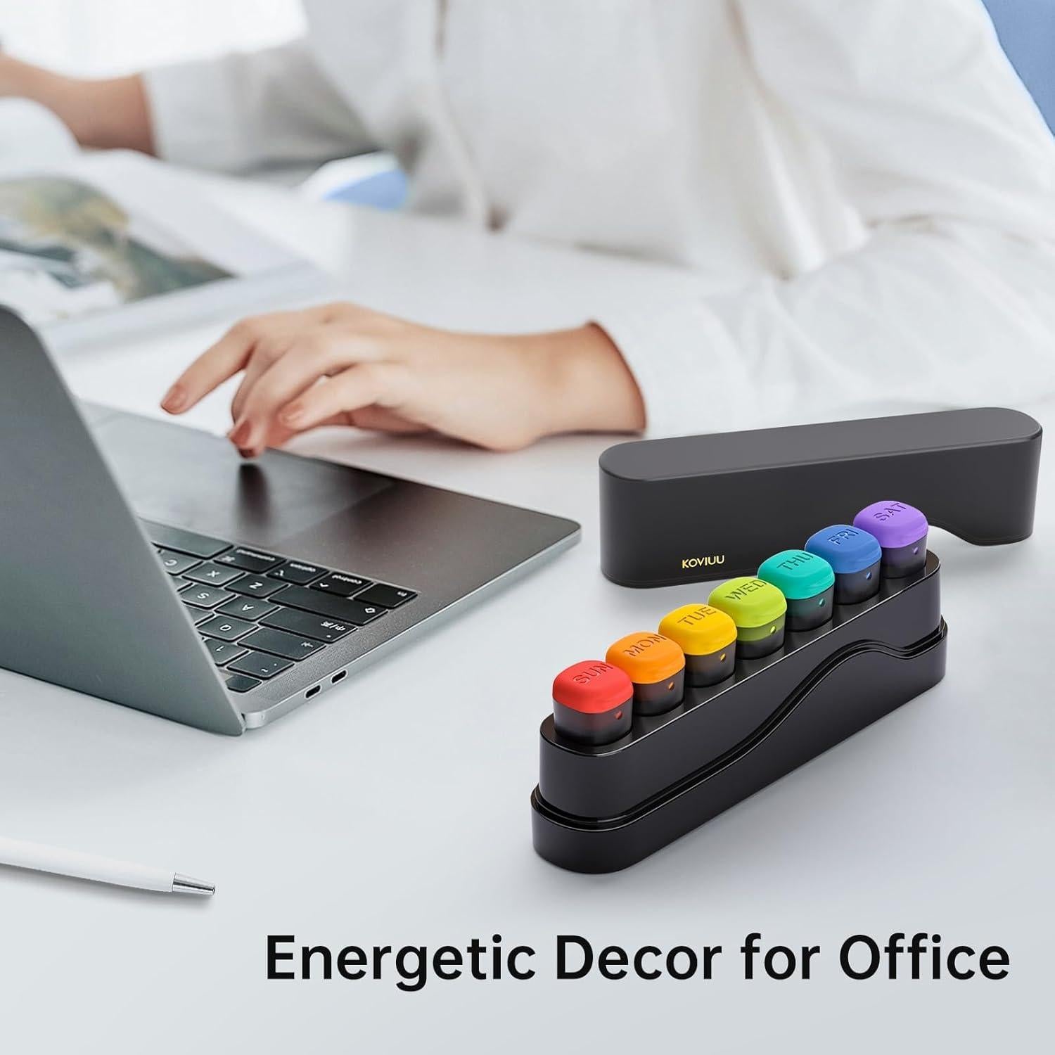 Organizador Semanal de Pastillas KOVIUU Negro 7 Días 1 Vez al Día