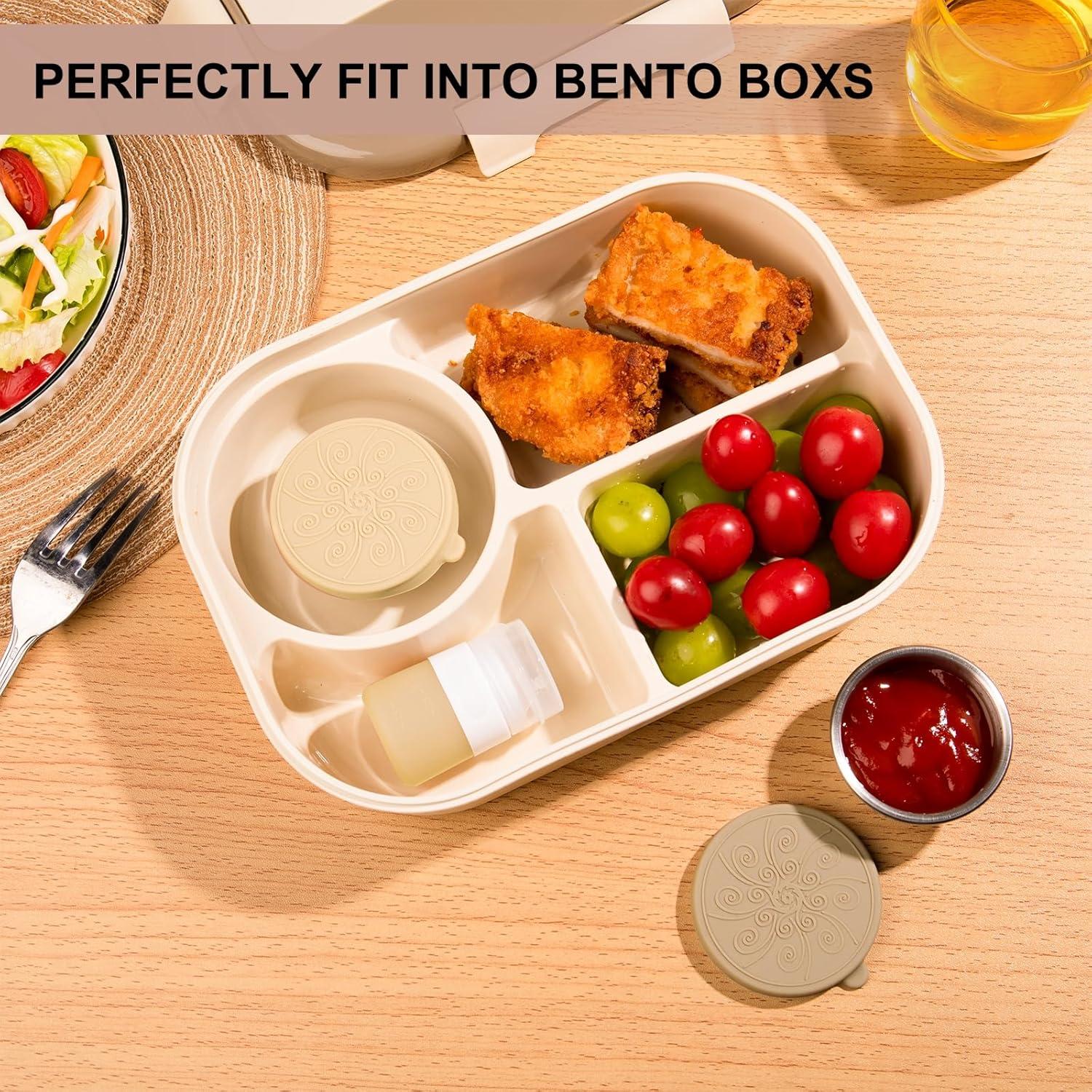 Juego de 8 Contenedores de Salsa Micebay - 4 Botellas 1 oz y 4 Frascos 1.6 oz