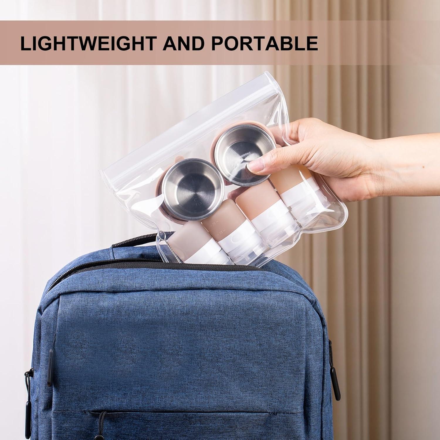 Juego de 8 Contenedores de Salsa Micebay - 4 Botellas 1 oz y 4 Frascos 1.6 oz