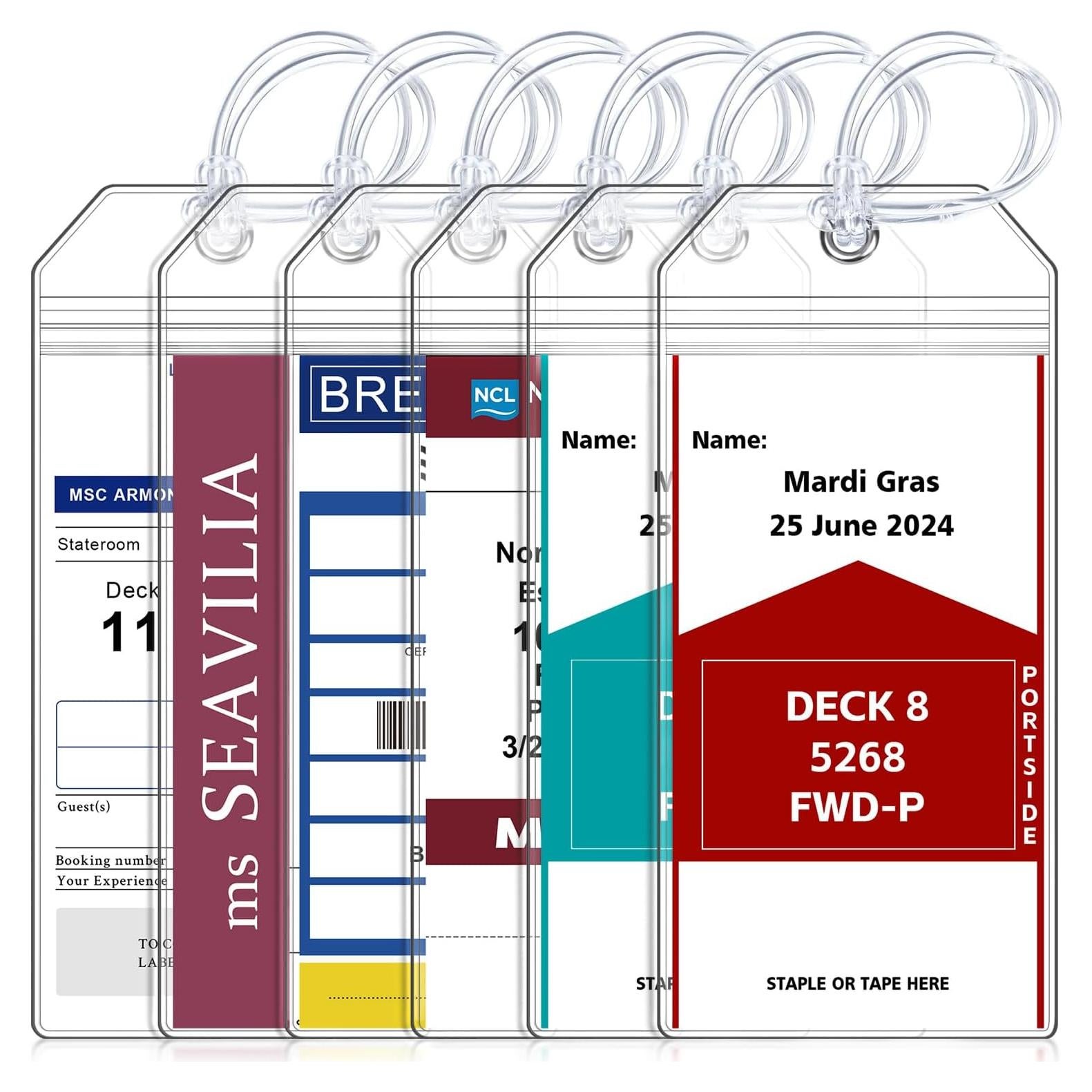 6 Etiquetas de Equipaje de Crucero SEAVILIA 2025-2026 Transparentes