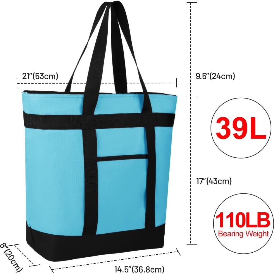 Bolsa Térmica Reutilizable 39L Azul para Comida y Compras