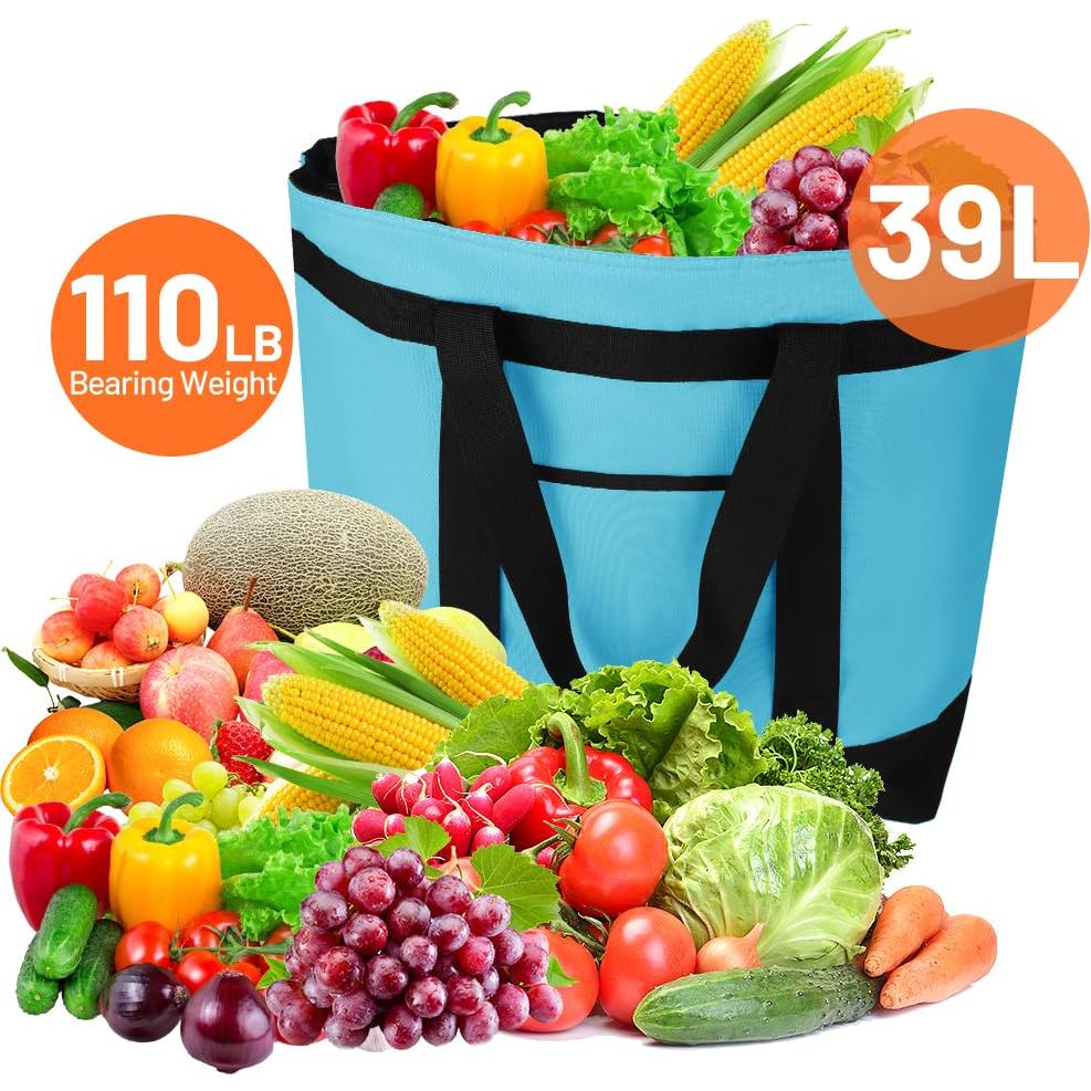 Bolsa Térmica Reutilizable 39L Azul para Comida y Compras
