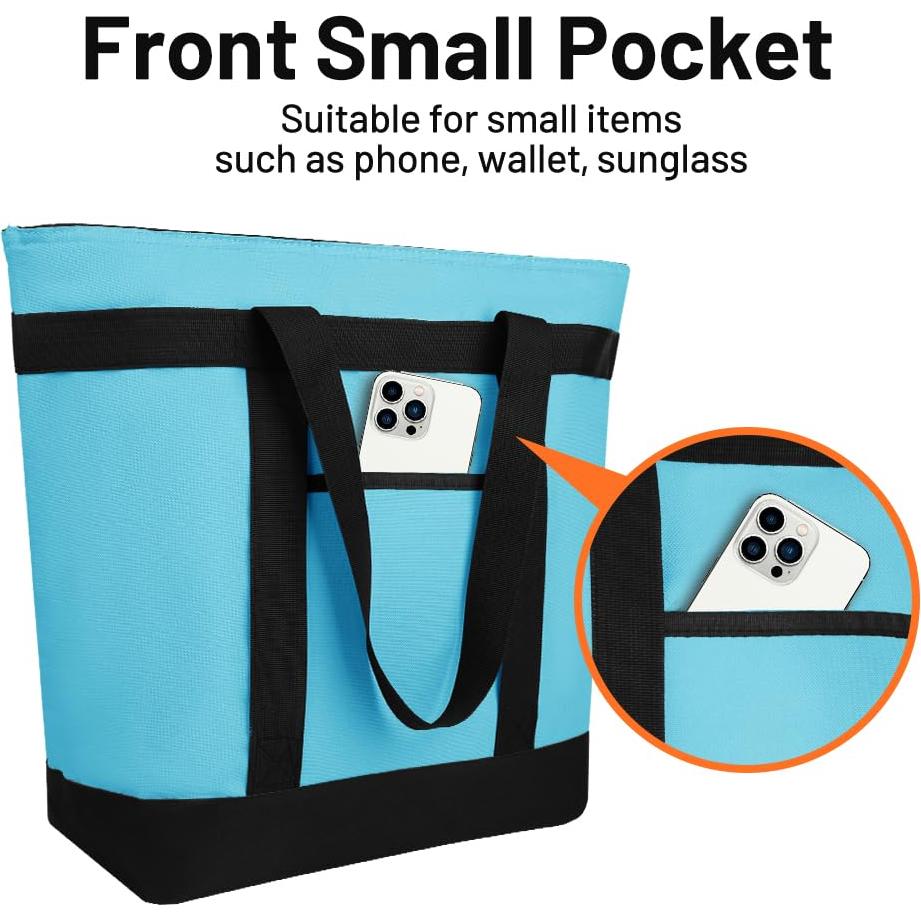 Bolsa Térmica Reutilizable 39L Azul para Comida y Compras