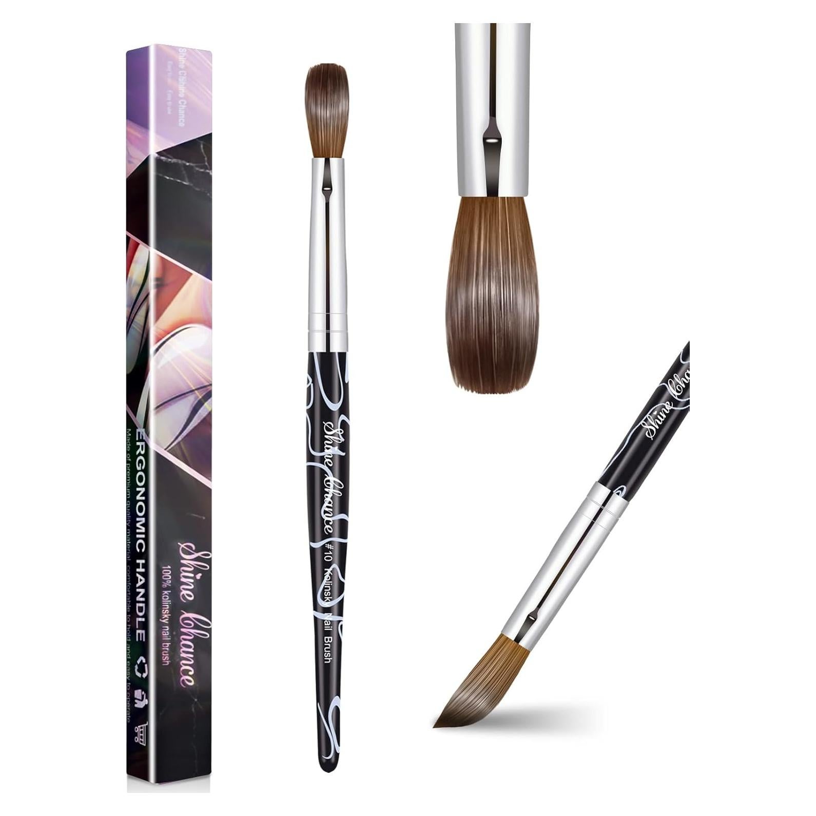 Pincel de Uñas Acrílico Shine Chance #10 Pelo Kolinsky