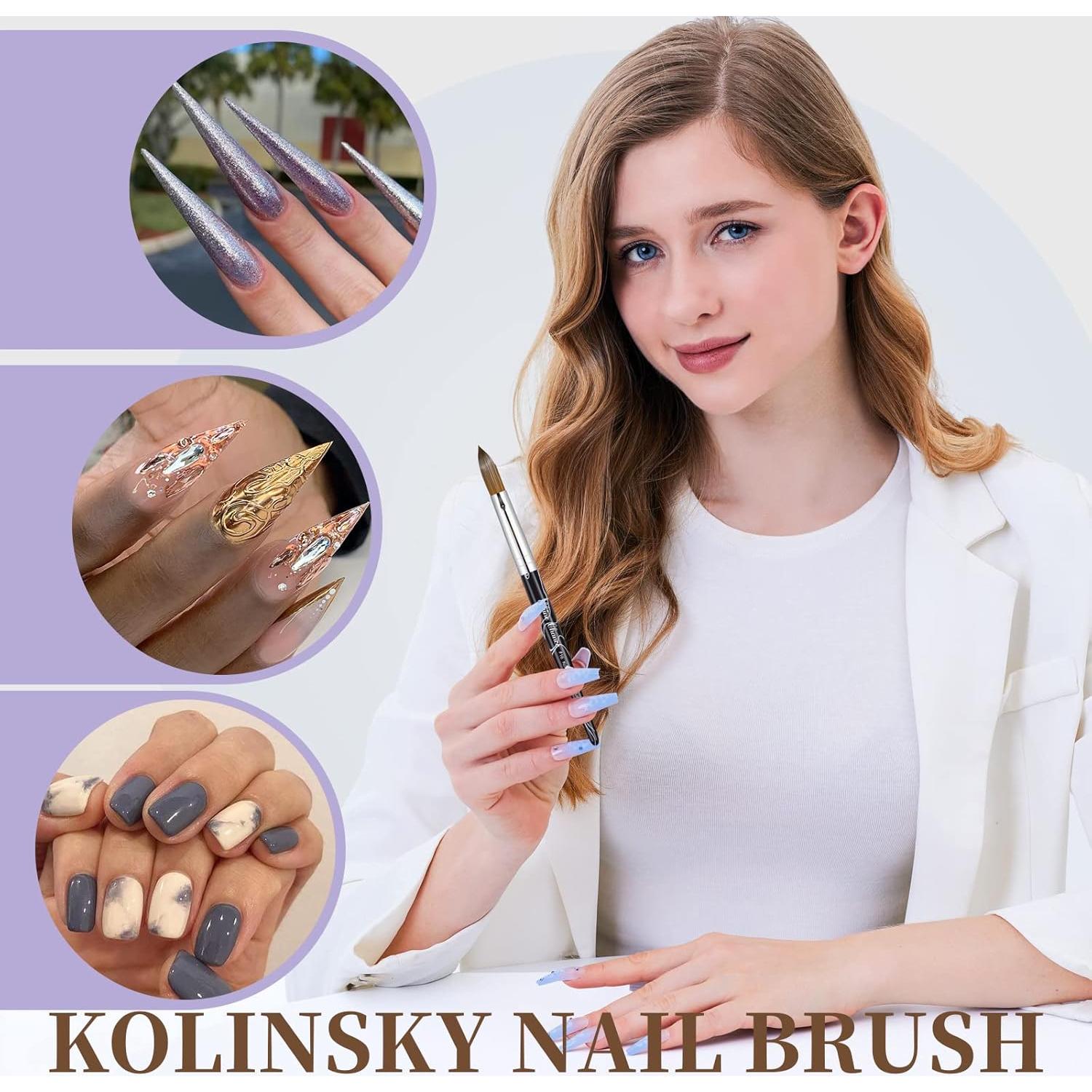 Pincel de Uñas Acrílico Shine Chance #10 Pelo Kolinsky