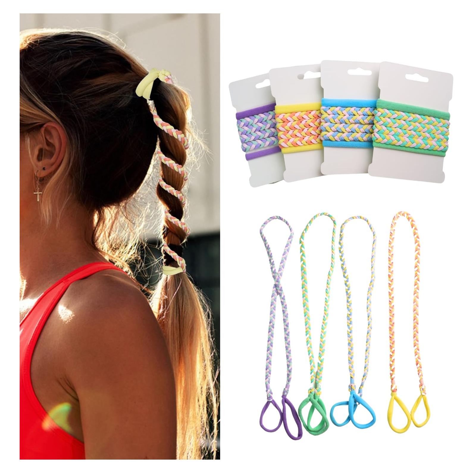 Gomas de Pelo Espirales AOCOROE 4 Pcs Color Brillante