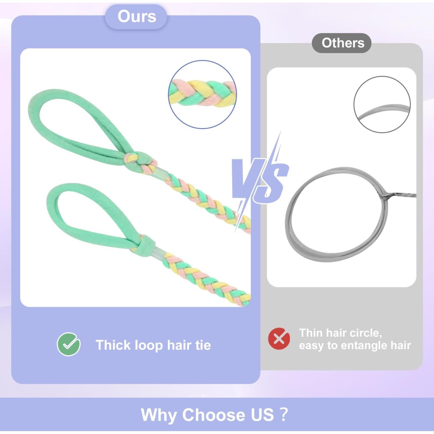 Gomas de Pelo Espirales AOCOROE 4 Pcs Color Brillante