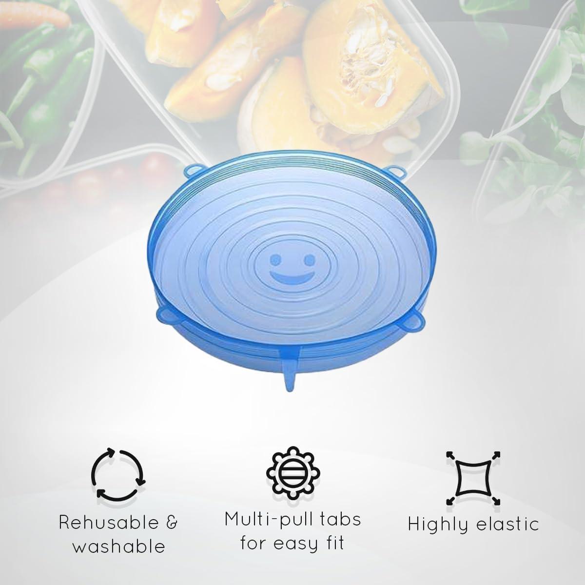 Tapa de Silicona Reutilizable Ceybo - 6 Pzs Azul Hermético