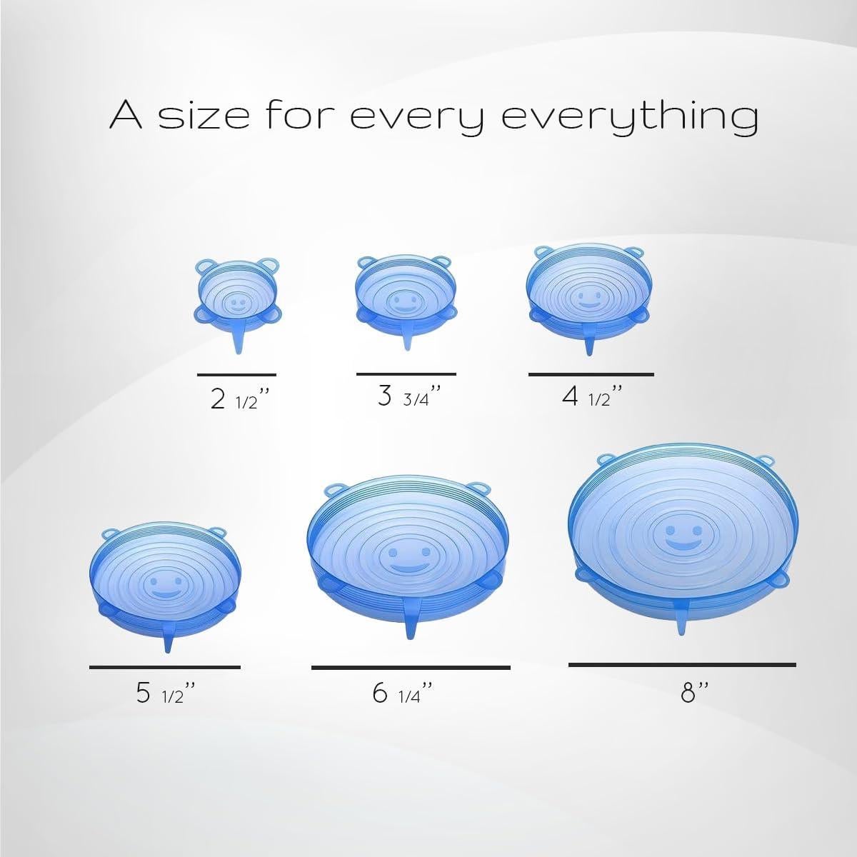 Tapa de Silicona Reutilizable Ceybo - 6 Pzs Azul Hermético