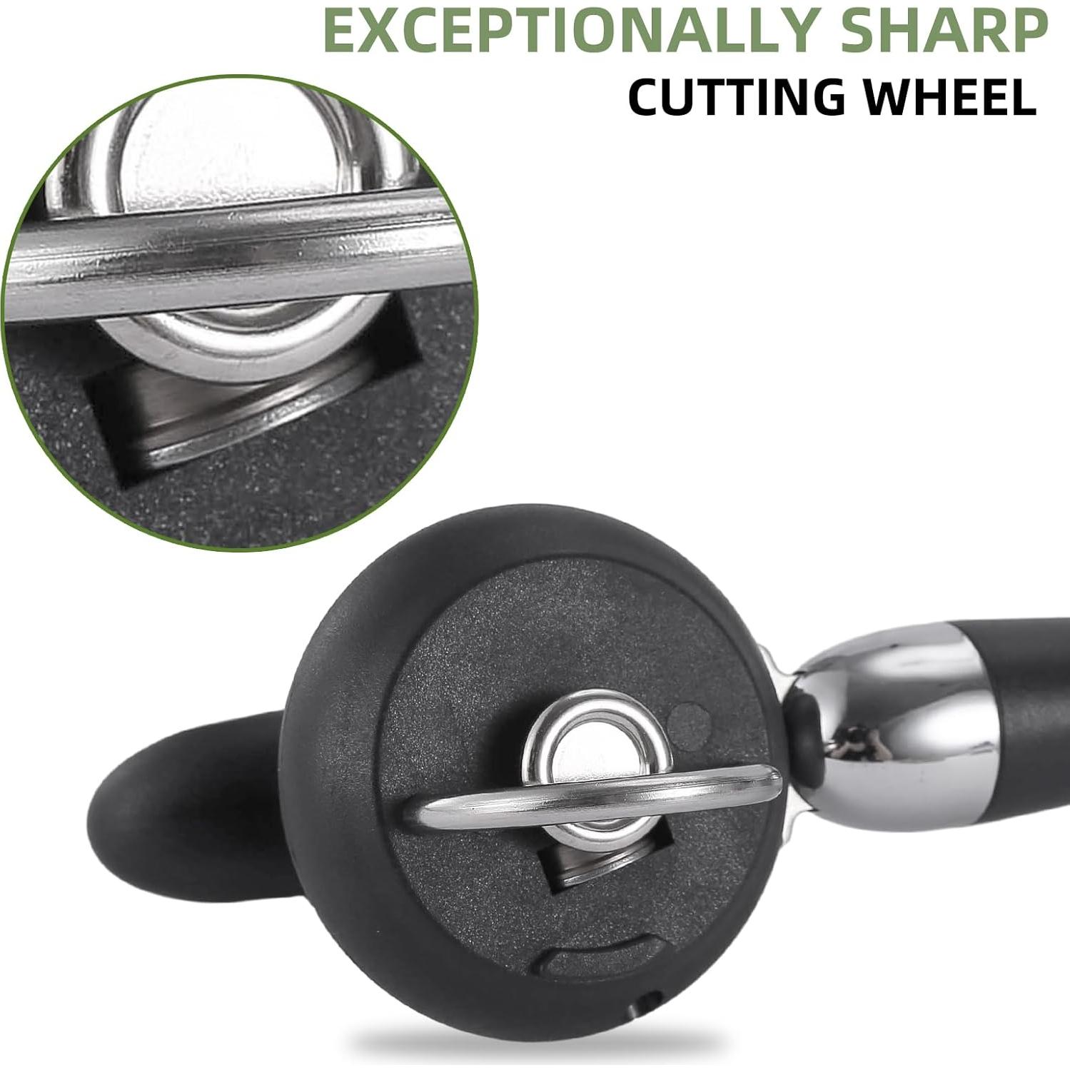 Abrelatas Manual Kitver de Acero Inoxidable, Mango Antideslizante