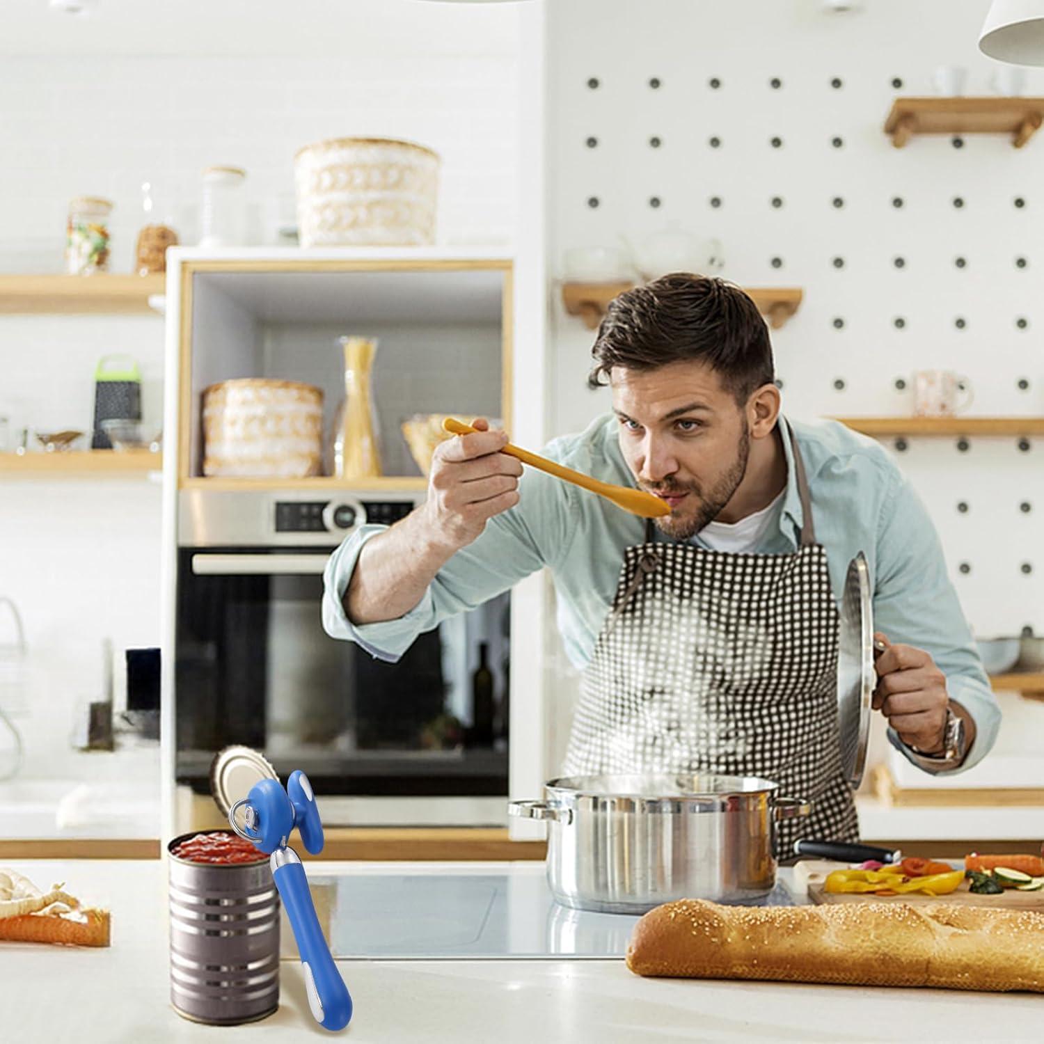 Abrelatas Manual Kitver de Acero Inoxidable, Mango Ergonómico