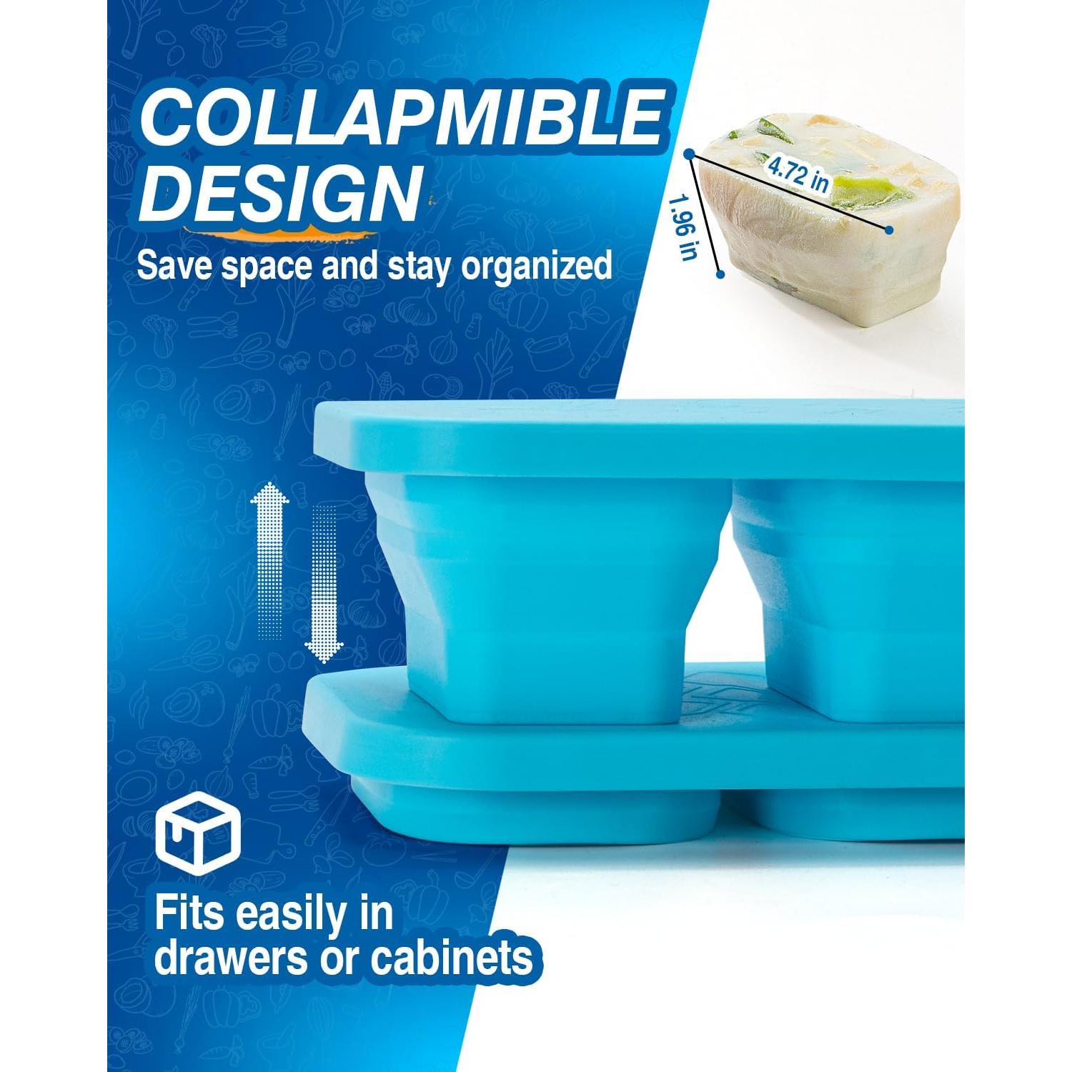 Bandejas de Congelador de Silicona ZDPMK 1 Taza Apilables