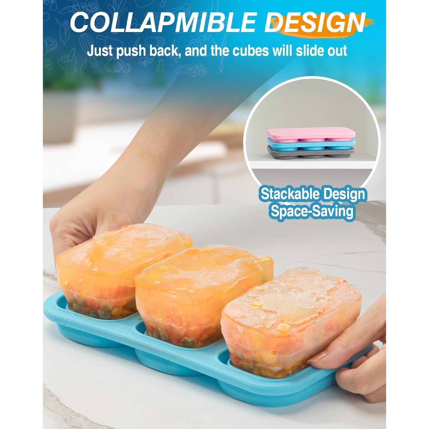 Bandejas de Congelador de Silicona ZDPMK 1 Taza Apilables